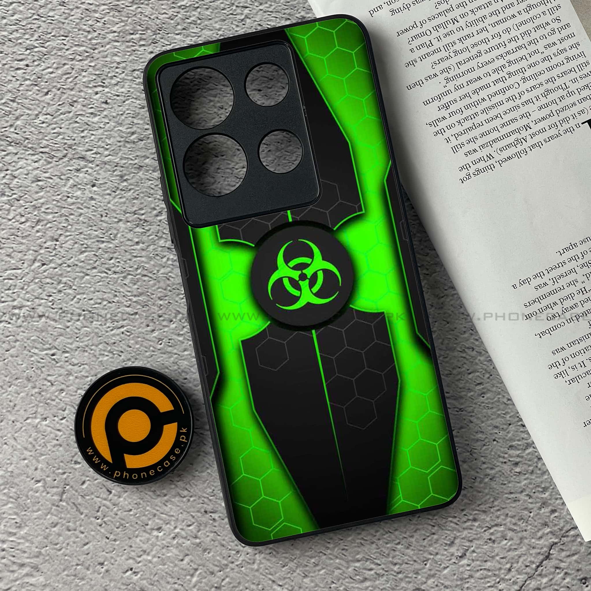 Infinix Note 30 - Biohazard Sign Series - Premium Printed Glass soft Bumper shock Proof Case