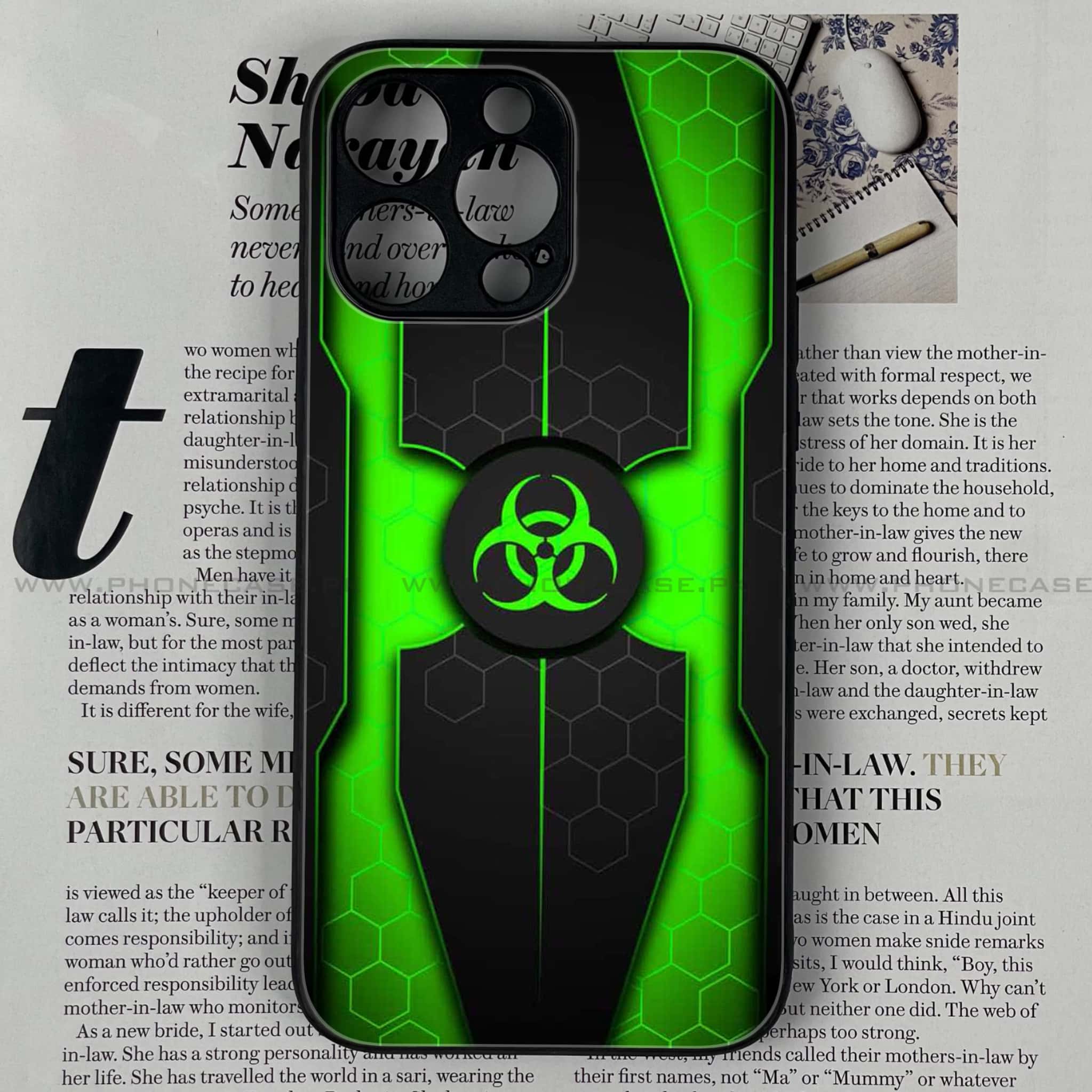 iPhone 15 Pro Max - Biohazard Sign Series - Premium Printed Glass soft Bumper shock Proof Case