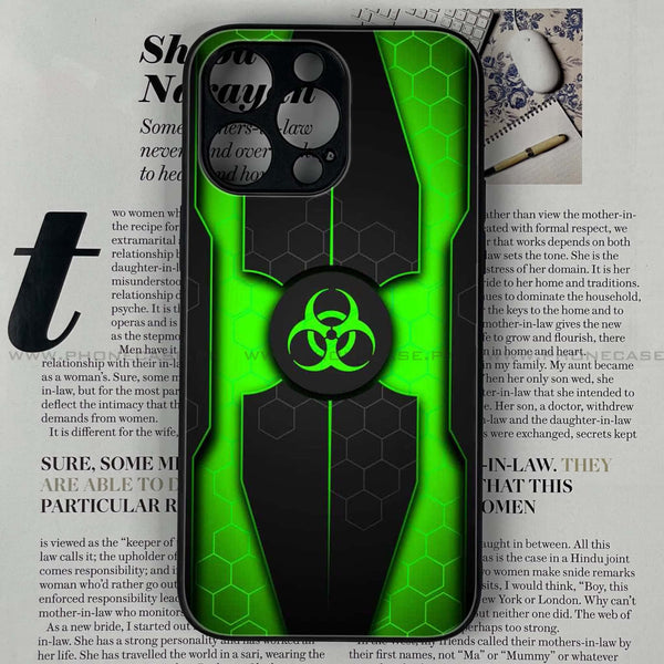 iPhone 15 Pro Max - Biohazard Sign Design 3 - Premium Printed Glass soft Bumper shock Proof Case CS-16761