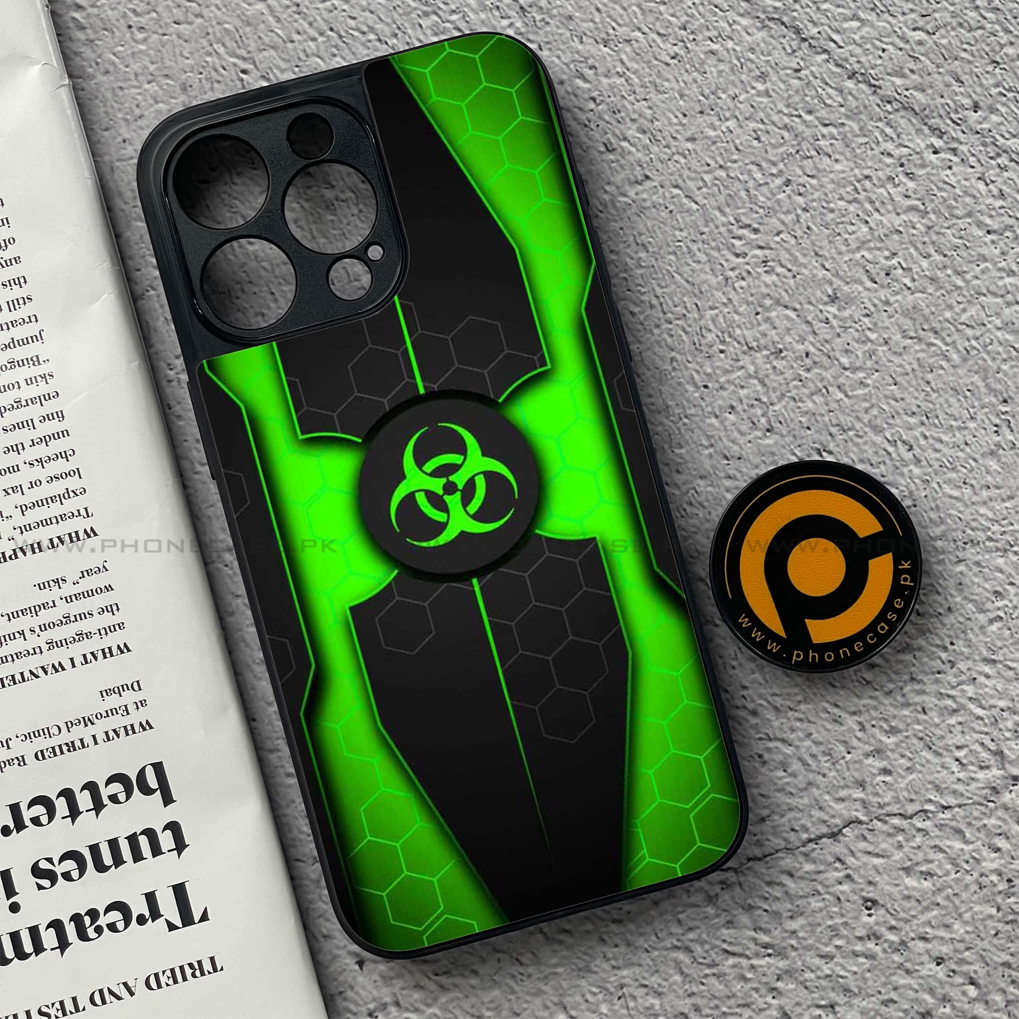 iPhone 15 Pro - Biohazard Sign Series - Premium Metal Printed soft Bumper shock Proof Case