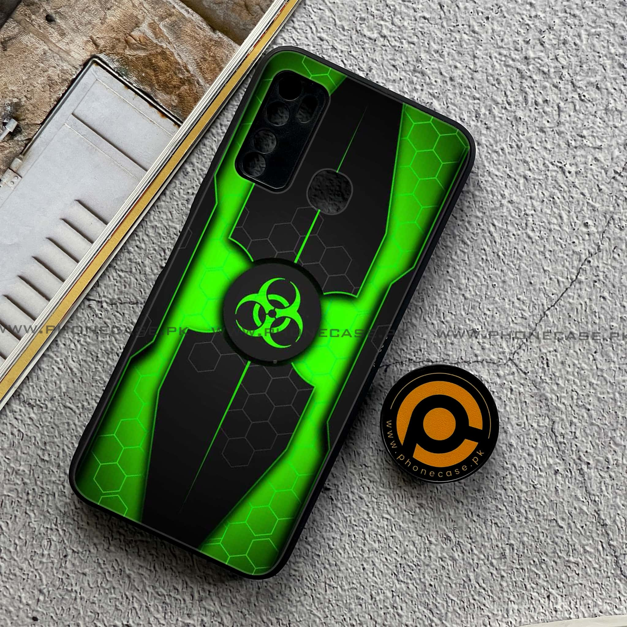 Infinix Note 7 Lite - Biohazard Sign Series - Premium Printed Metal soft Bumper shock Proof Case