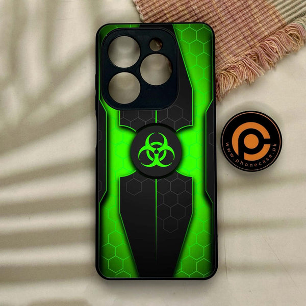 Tecno Spark GO 2024/ Smart 8/ Spark 20/ 20c/ Pop 8/ Hot 40i - Biohazard Sign Design 3 - Premium Metal Printed soft Bumper Shock Proof Case CS-7407 CS-37864