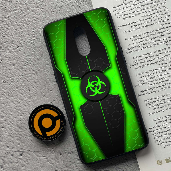 OnePlus 7 - Biohazard Sign Design 4 - Premium Metal Printed soft Bumper Shock Proof Case  CS-32781