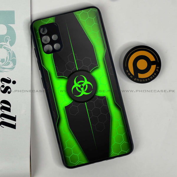 Samsung Galaxy A51 Biohazard Sign Design 3 Premium Printed Glass soft Bumper shock Proof Case CS-24079