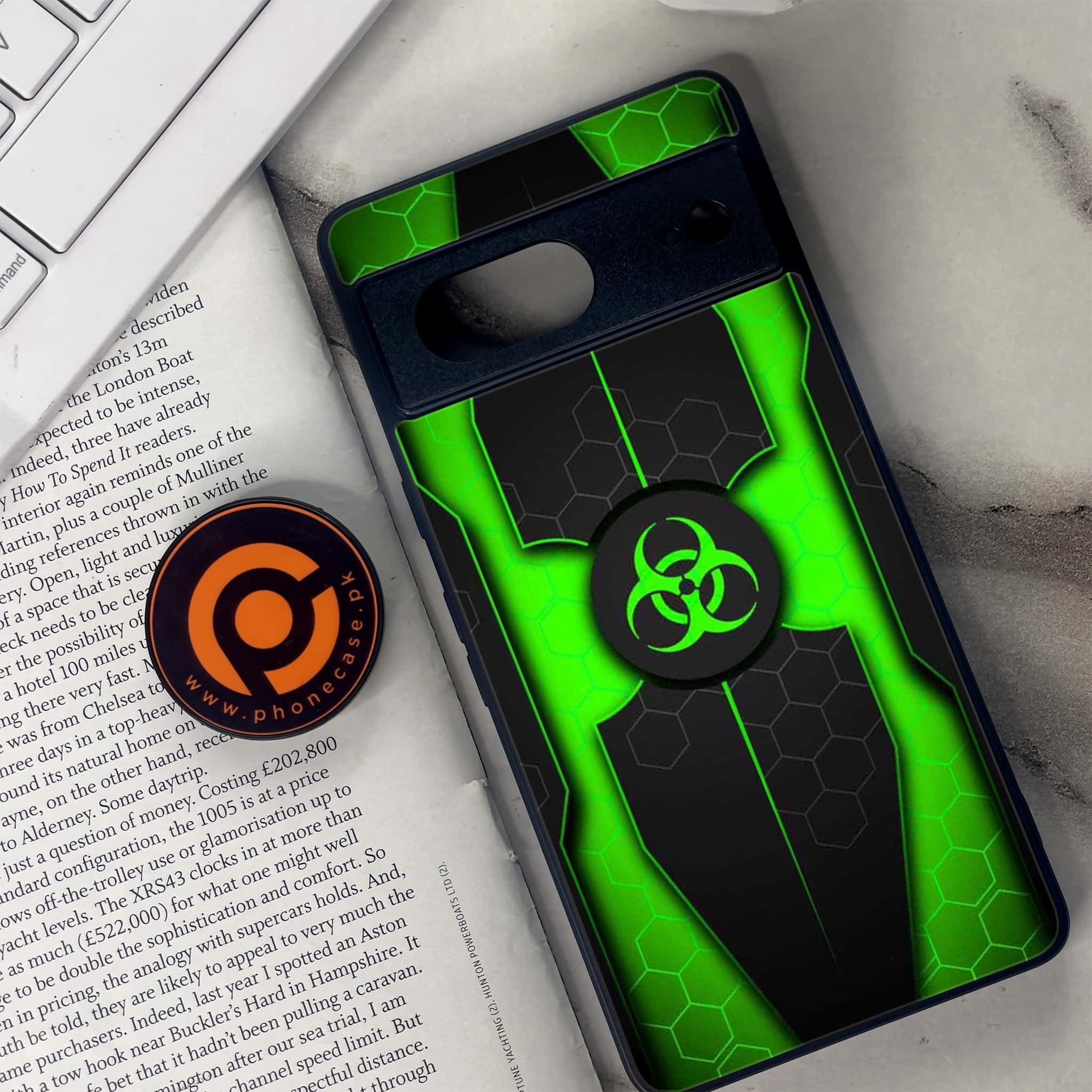 Google Pixel 7 - Biohazard Sign Series - Premium Metal Printed soft Bumper Shock Proof Case