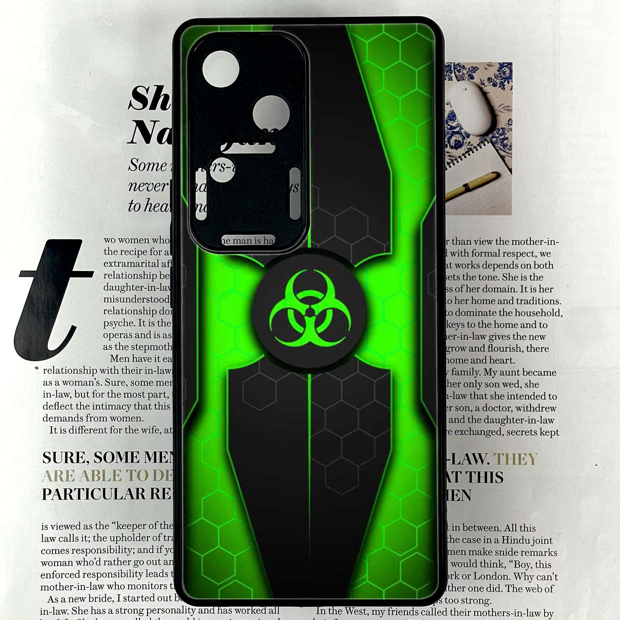 Vivo V30 - Biohazard Sign Series - Premium Printed Glass soft Bumper shock Proof Case