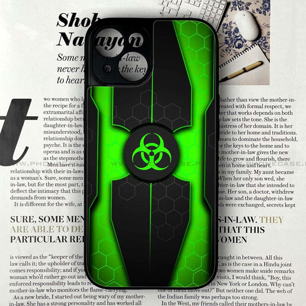 iPhone 15 - Biohazard Sign Design 3 - Premium Printed Glass soft Bumper shock Proof Case CS-20135