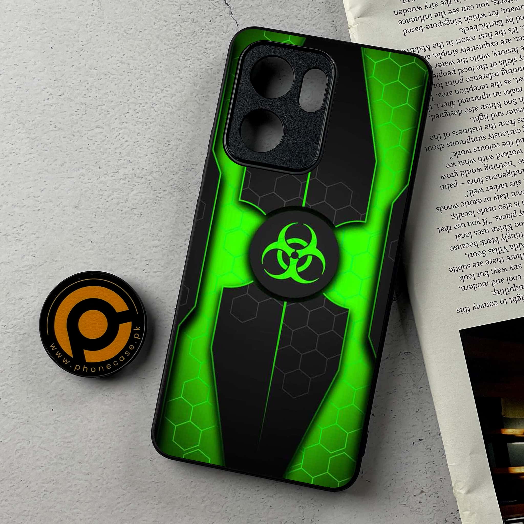 Oppo Reno 13F - Biohazard Sign Series - Premium Metal Printed Soft Bumper Shockproof Case