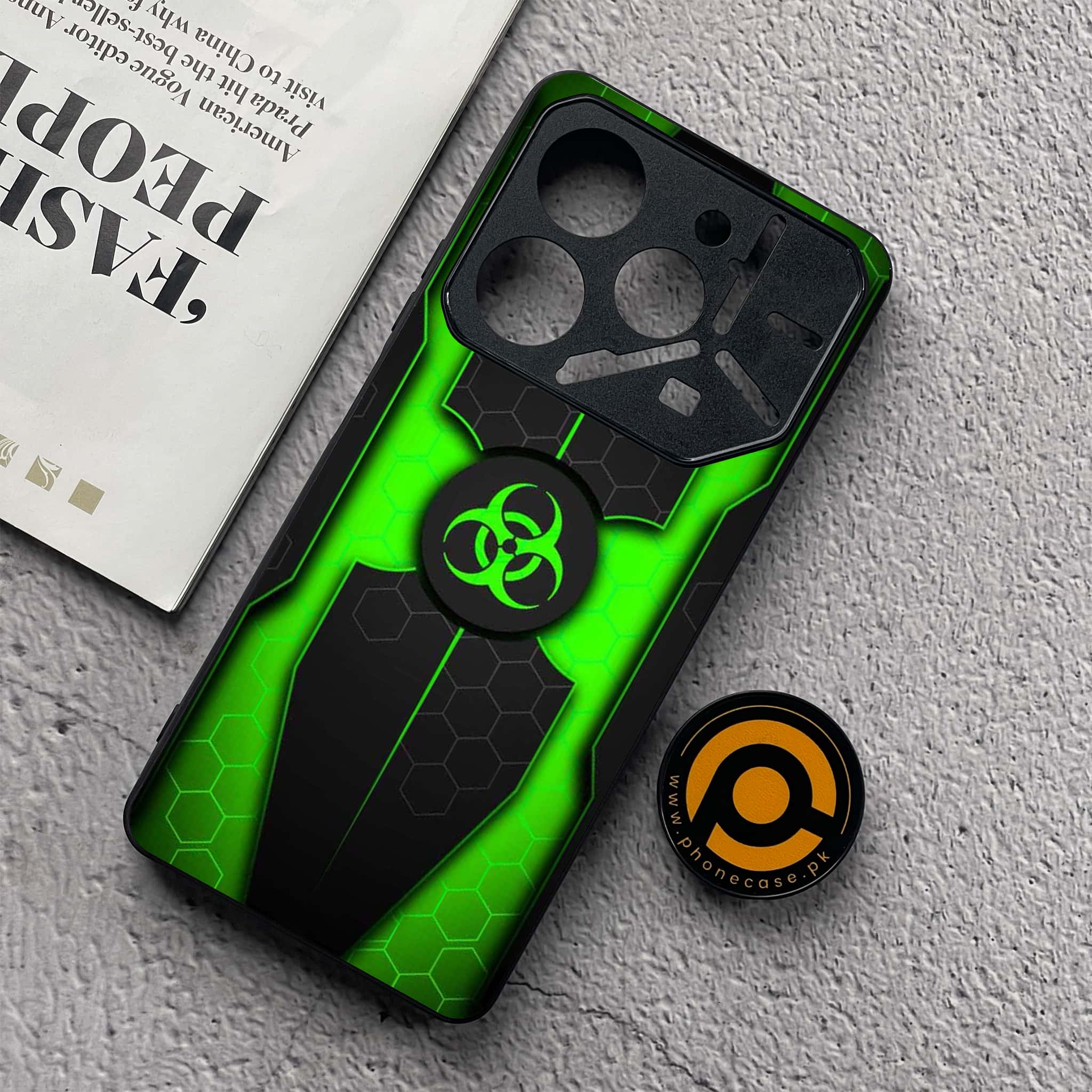 Tecno Pova 6 Neo - Biohazard Sign Series - Premium Metal  Printed soft Bumper shock Proof Case