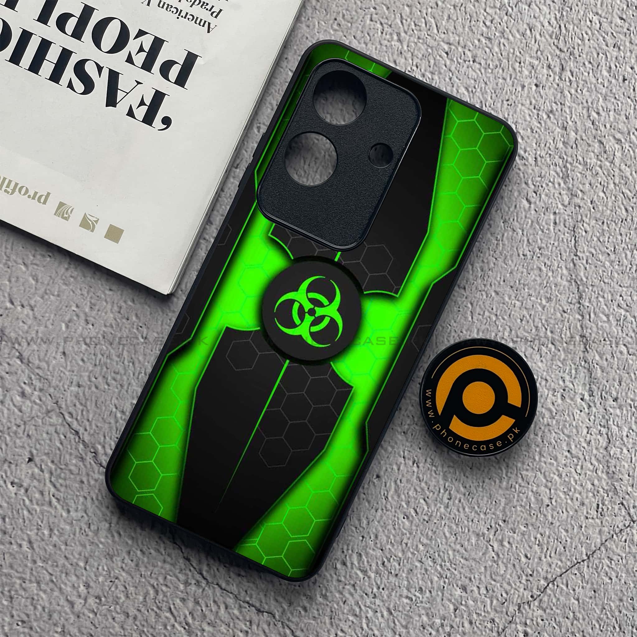 Realme Note 60x - Biohazard Sign Series - Premium Printed Glass soft Bumper shock Proof Case