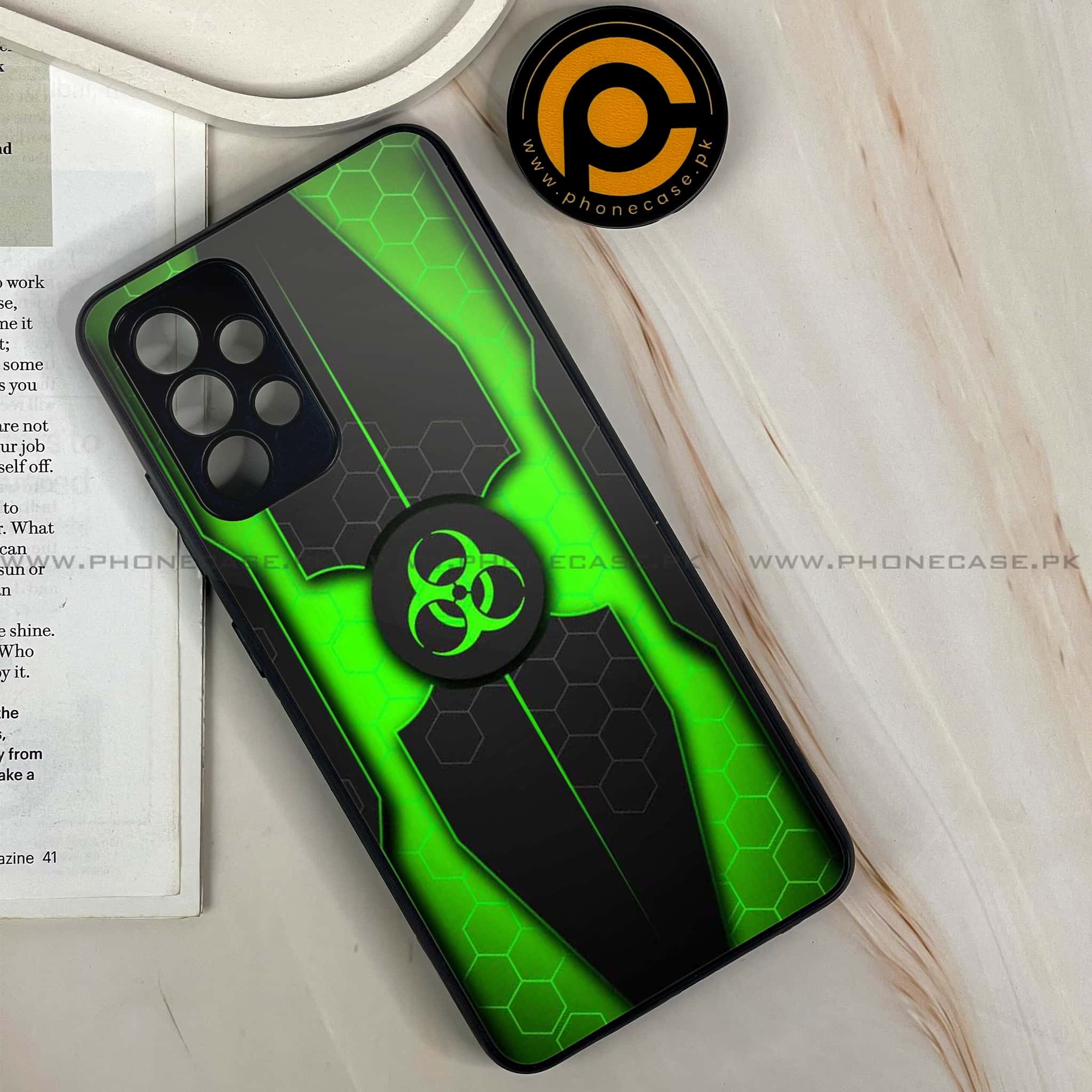 Samsung Galaxy A13-  Biohazard Sign Series - Premium Printed Glass soft Bumper shock Proof Case
