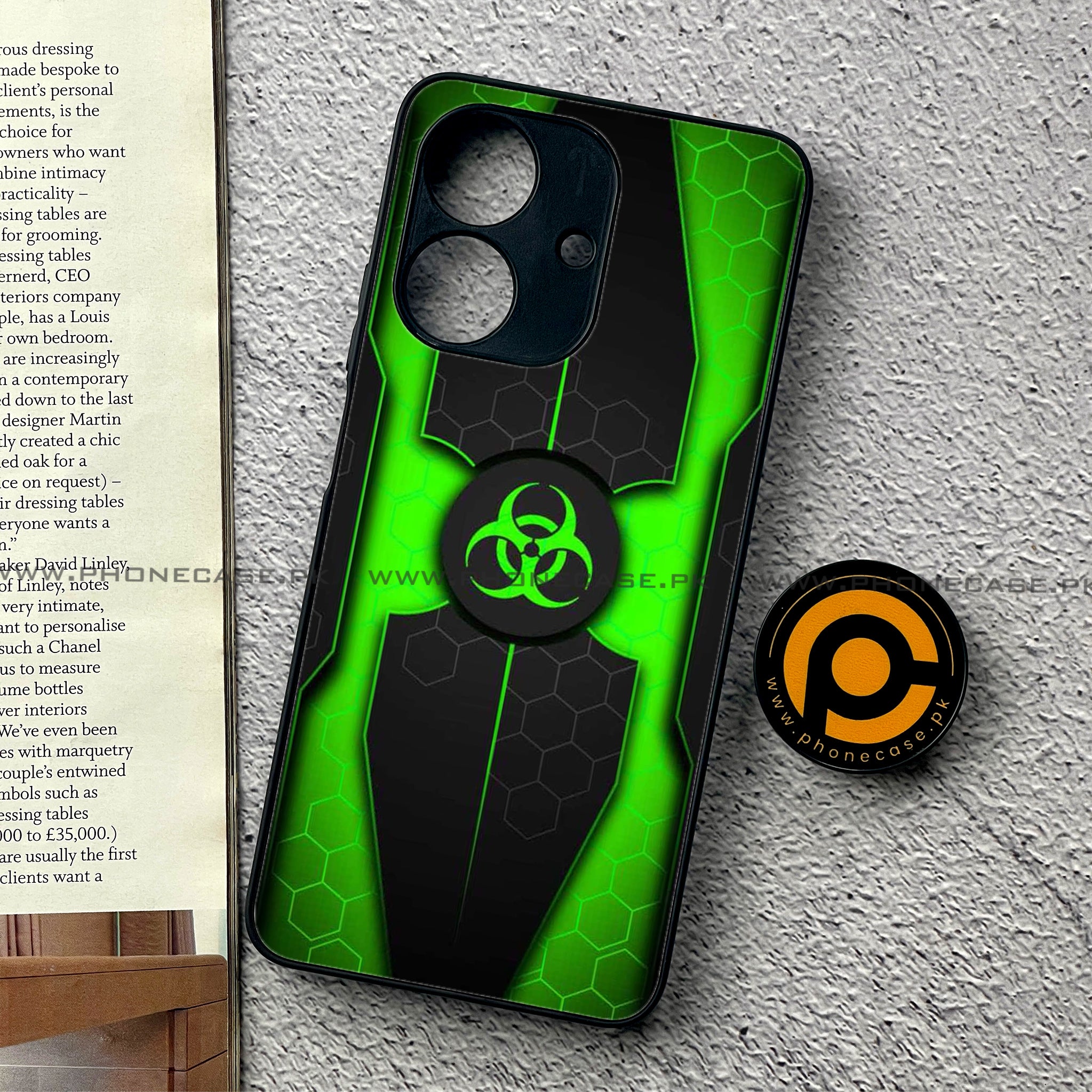 Realme Note 60 - Biohazard Sign Series - Premium Printed Glass soft Bumper shock Proof Case