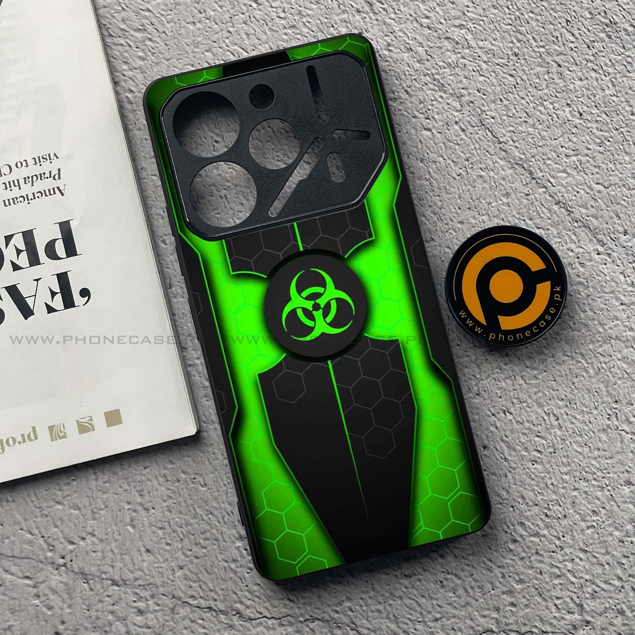 Tecno Pova 6 Pro - Biohazard Sign Series - Premium Printed Glass soft Bumper shock Proof Case