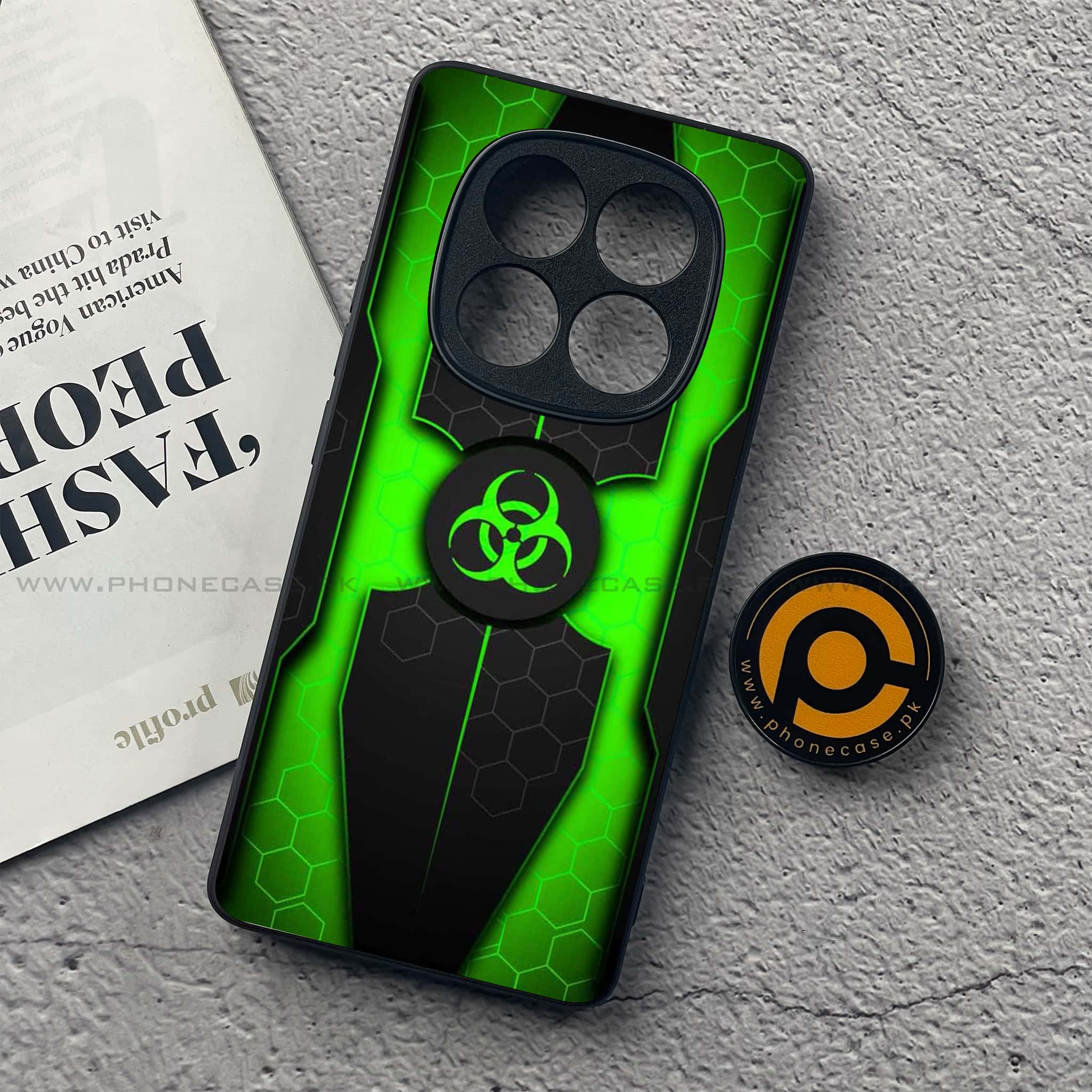 Redmi Note 14 Pro Plus 5G - Biohazard Sign Series - Premium Printed Glass soft Bumper shock Proof Case