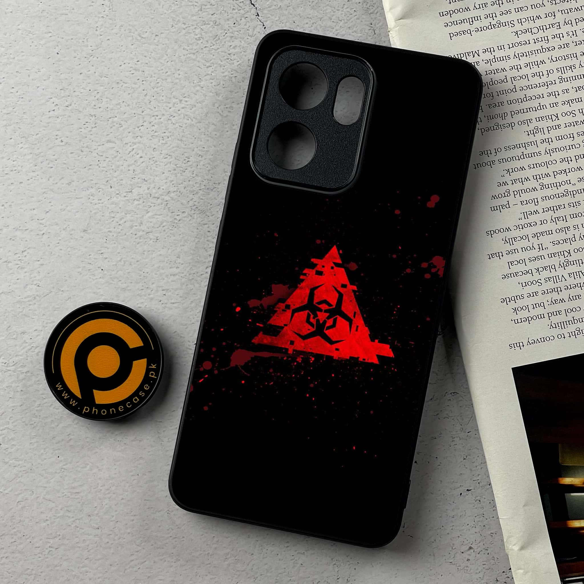 Oppo Reno 13F - Biohazard Sign Series - Premium Metal Printed Soft Bumper Shockproof Case