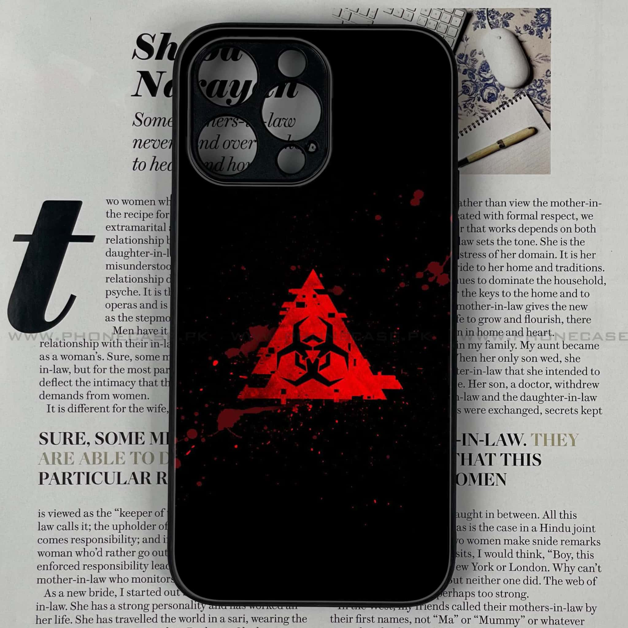 iPhone 15 Pro - Biohazard Sign Series - Premium Printed Glass soft Bumper shock Proof Case