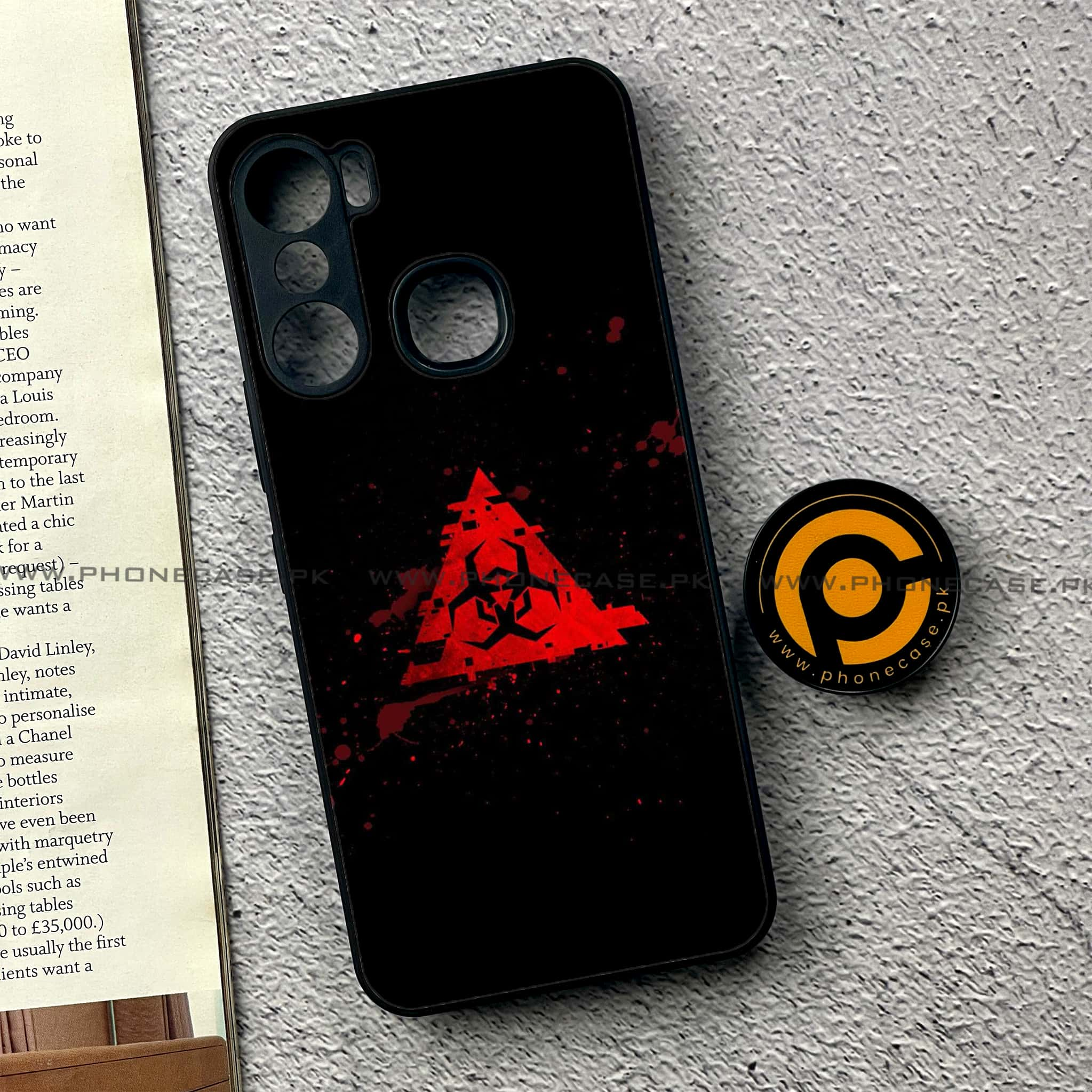 Infinix Hot 12 Pro - Biohazard Sign Series - Premium Printed Glass soft Bumper shock Proof Case