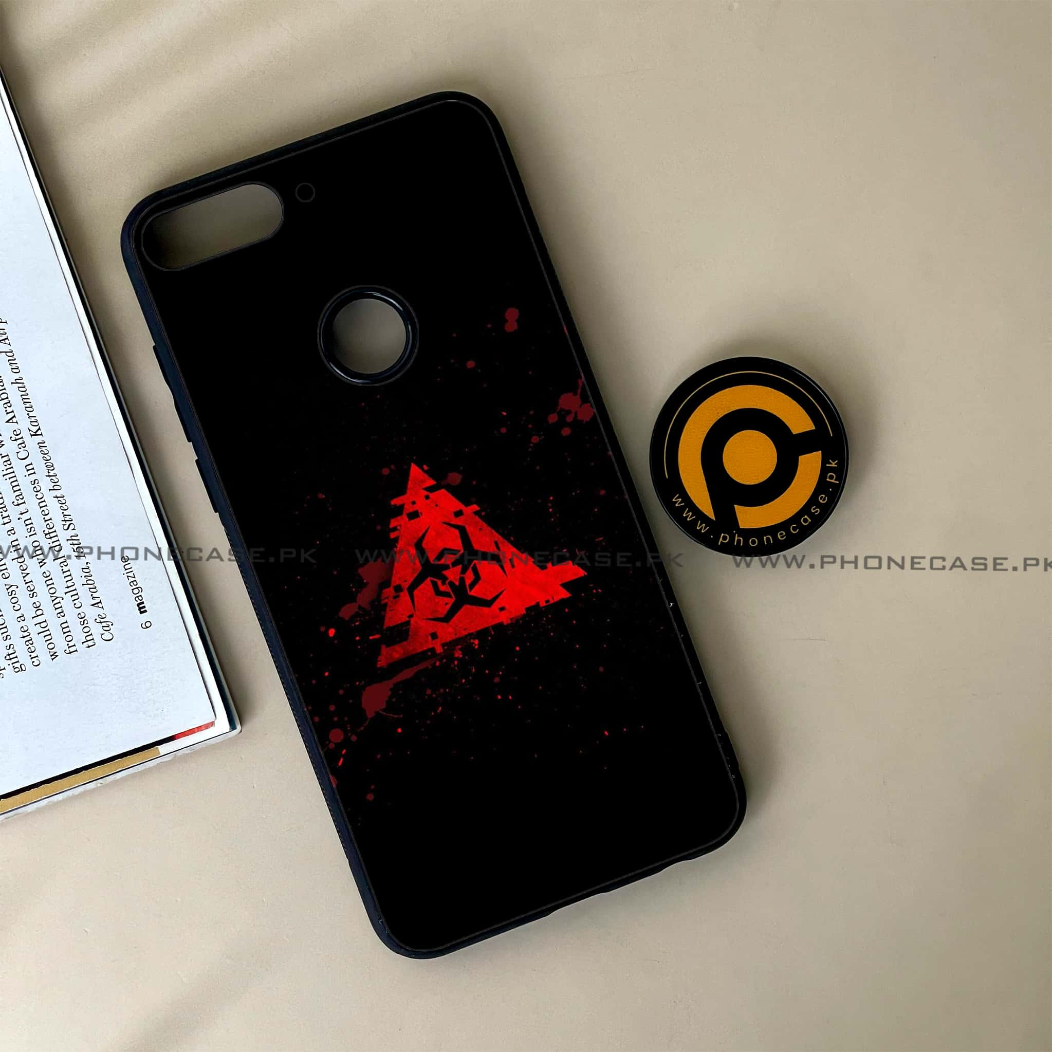 Huawei Y7 Prime (2018) - Biohazard Sign Series - Premium Printed Glass soft Bumper shock Proof Case