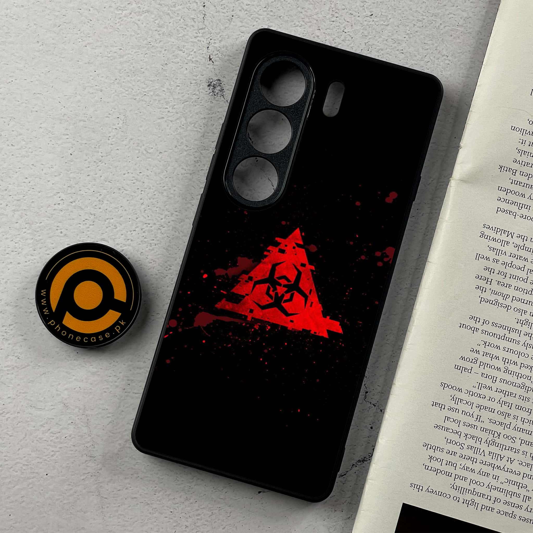Tecno Camon 40 - Biohazard Sign Series - Premium Metal Printed Soft Bumper Shockproof Case