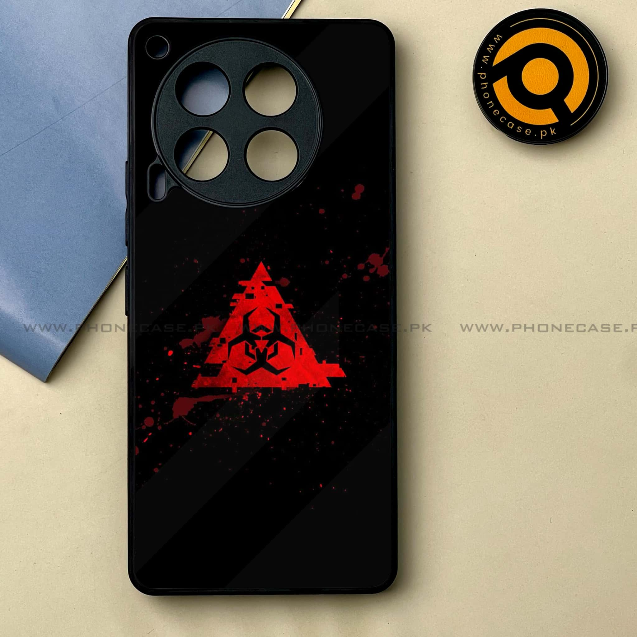 Tecno Camon 30 - Biohazard Sign Series -  Premium Printed Metal soft Bumper shock Proof Case