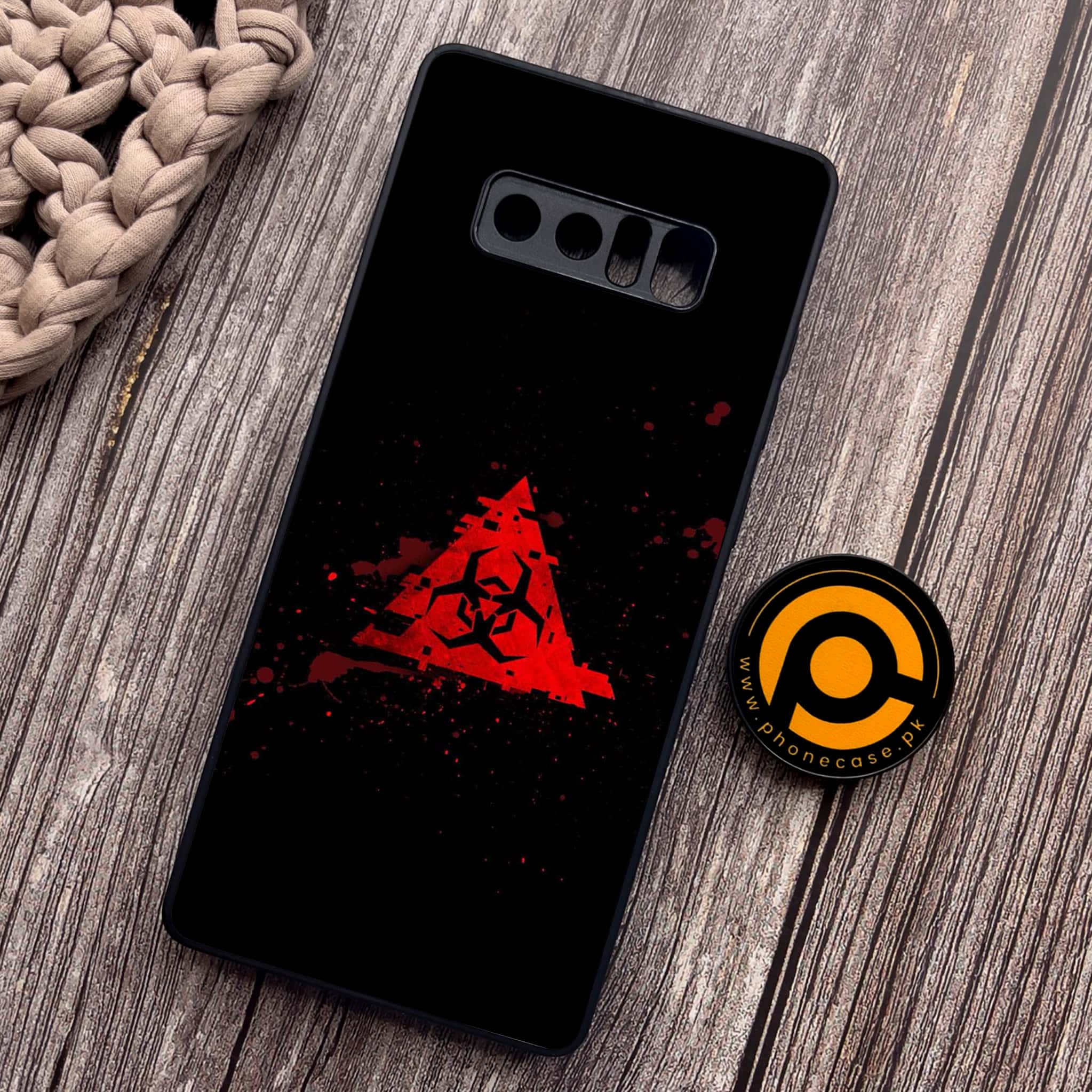 Samsung Galaxy Note 8 - Biohazard Sign Series - Premium Metal Printed soft Bumper shock Proof Case