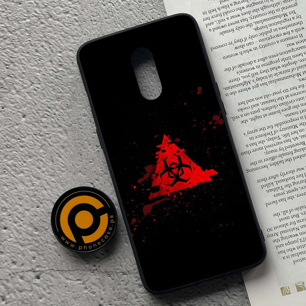 OnePlus 7 - Biohazard Sign Design 4 - Premium Metal Printed soft Bumper Shock Proof Case CS-34596