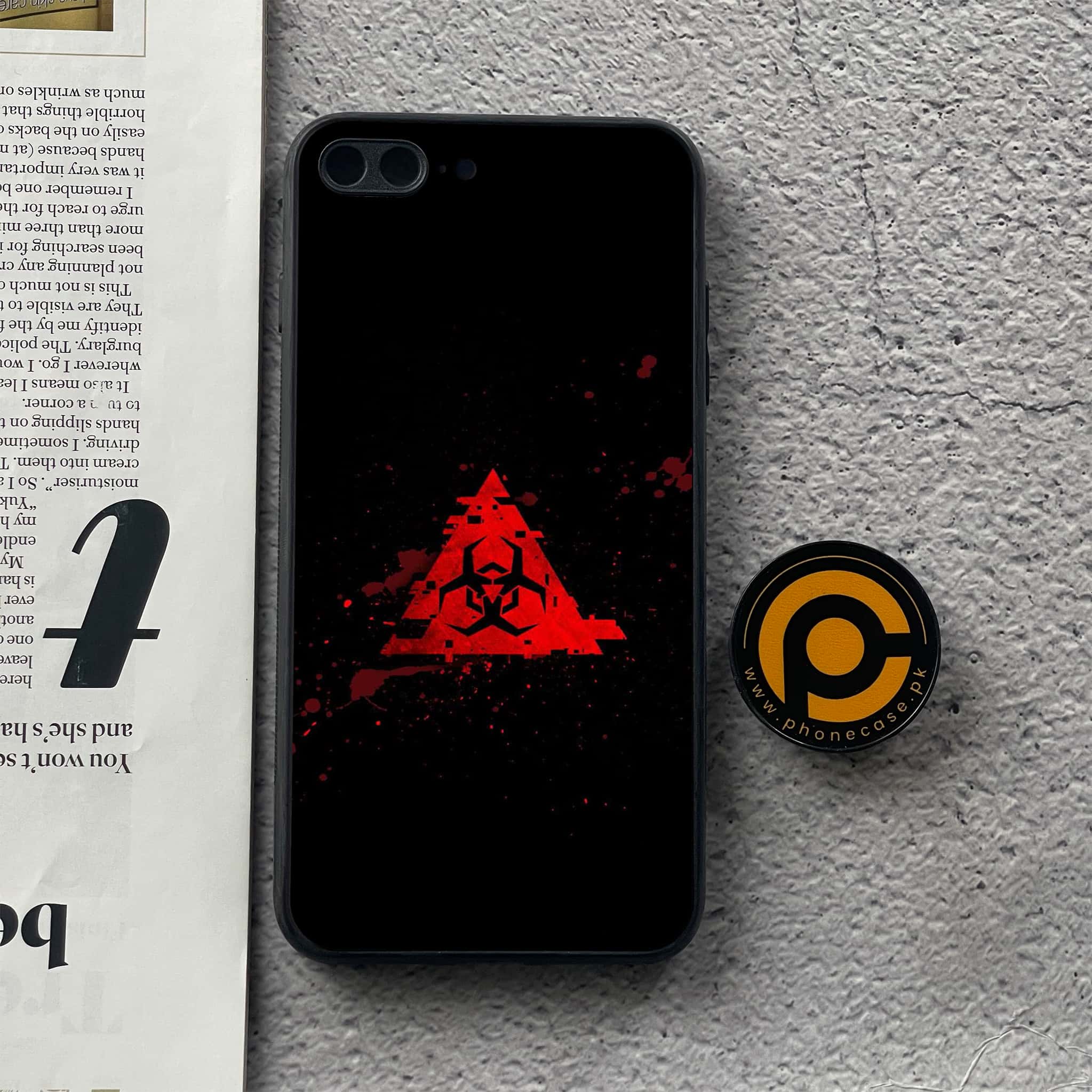 iPhone 8 Plus  - Biohazard Sign Series - Premium Printed Glass soft Bumper shock Proof Case