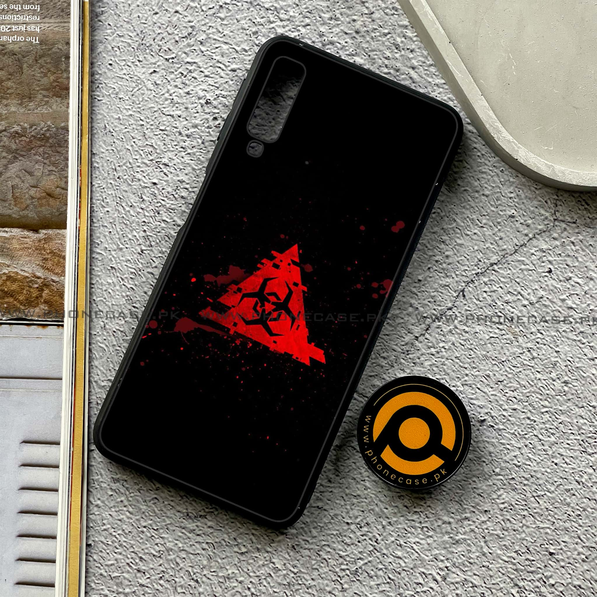 Galaxy A7 2018 - Biohazard Sign Series - Premium Printed Metal soft Bumper shock Proof Case