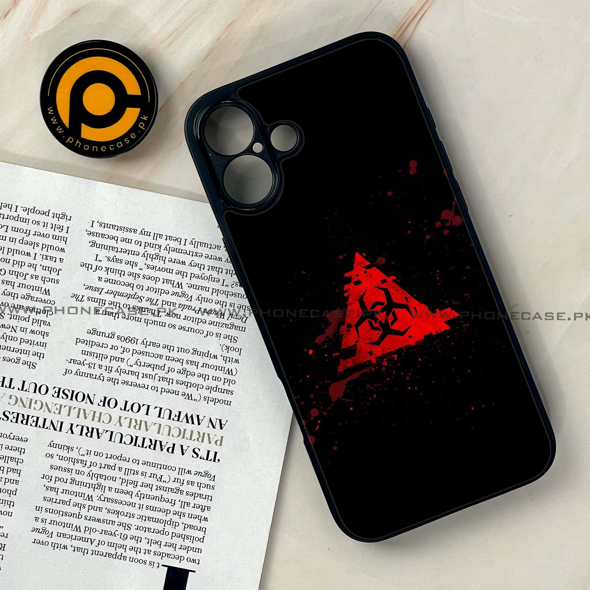 iPhone 16 Plus - Biohazard Sign Series - Premium Printed Glass soft Bumper shock Proof Case