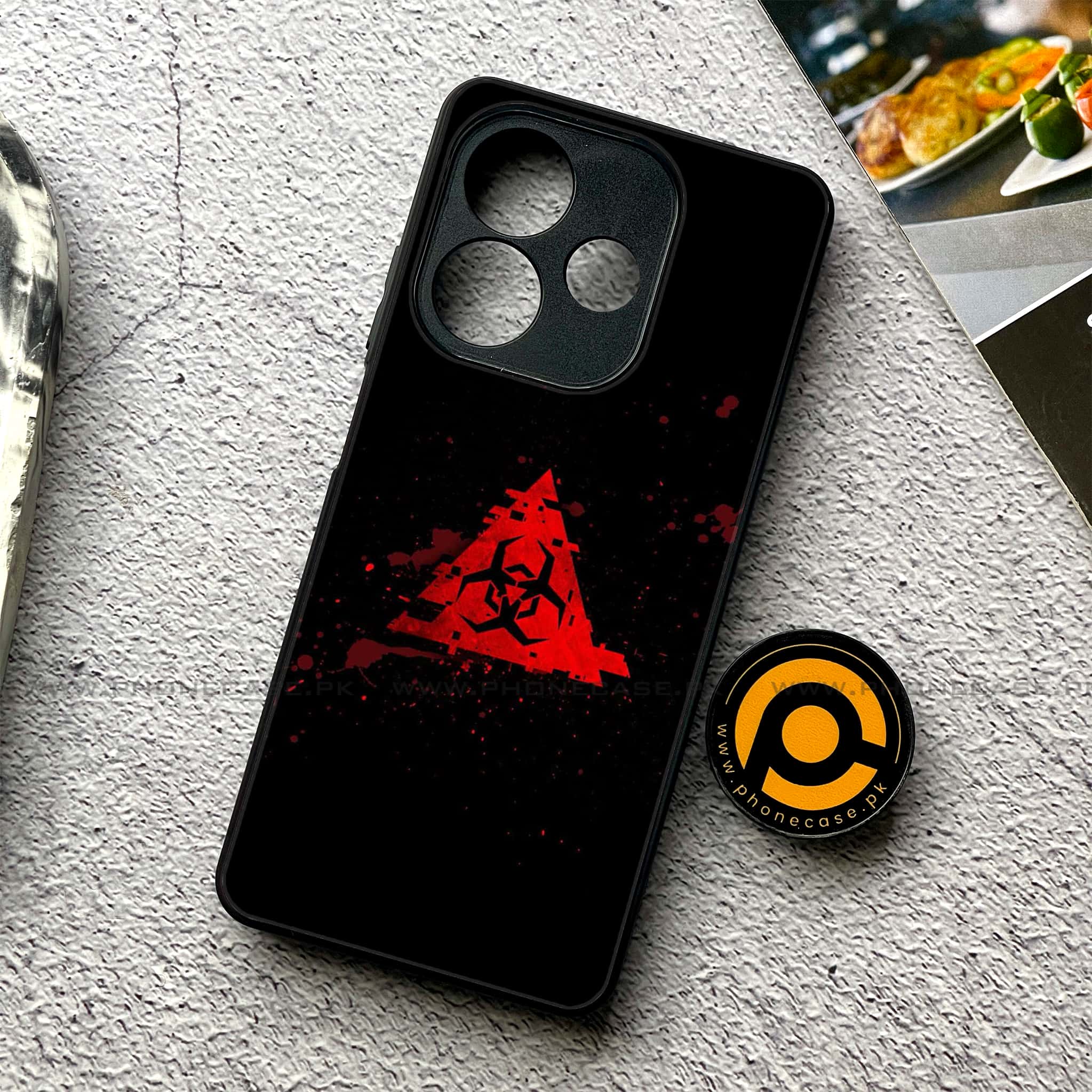 Oppo A5 Pro - Biohazard Sign Series - Premium Metal Printed soft Bumper shock Proof Case  Biohazard Sign Series