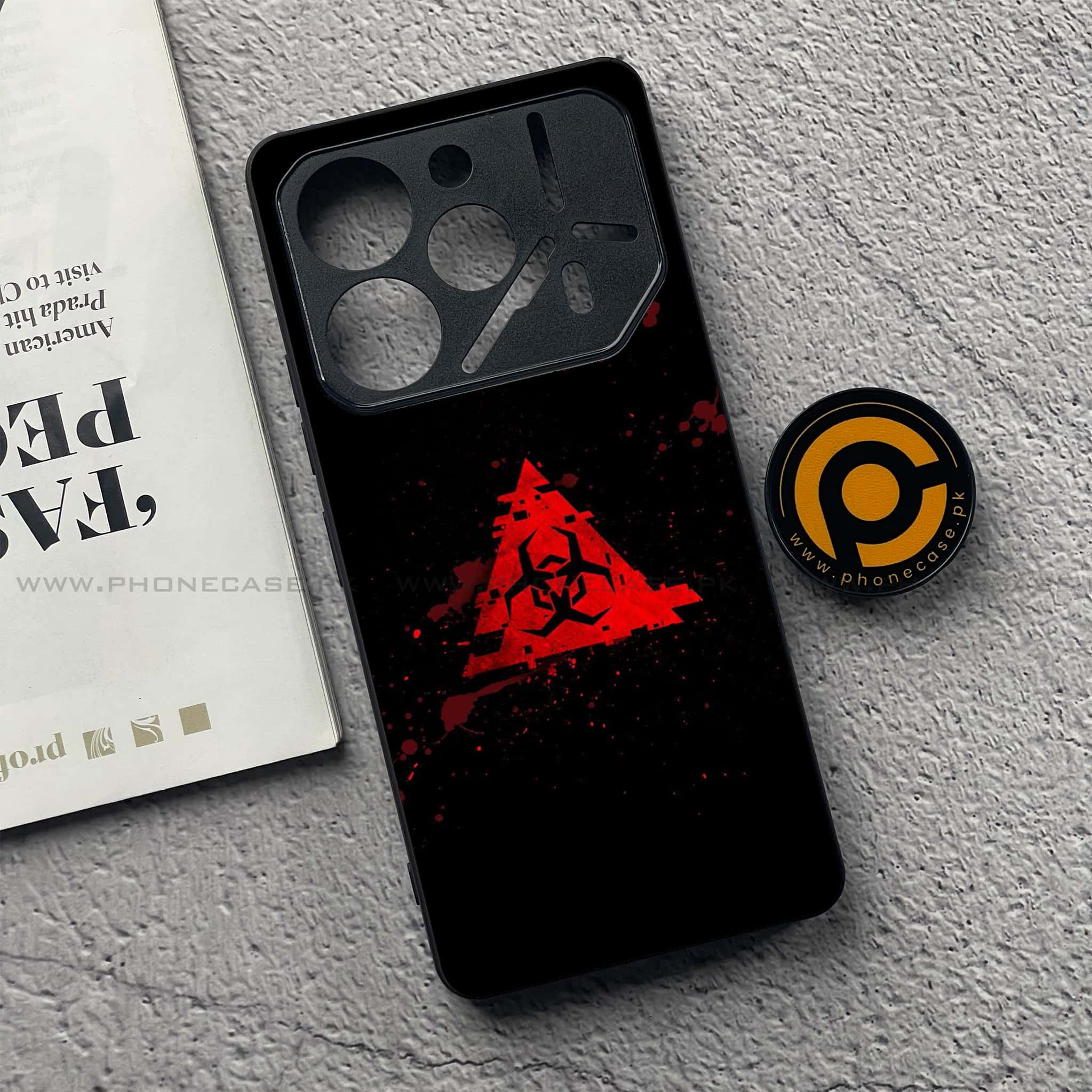 Tecno Pova 6 Pro - Biohazard Sign Series - Premium Printed Glass soft Bumper shock Proof Case