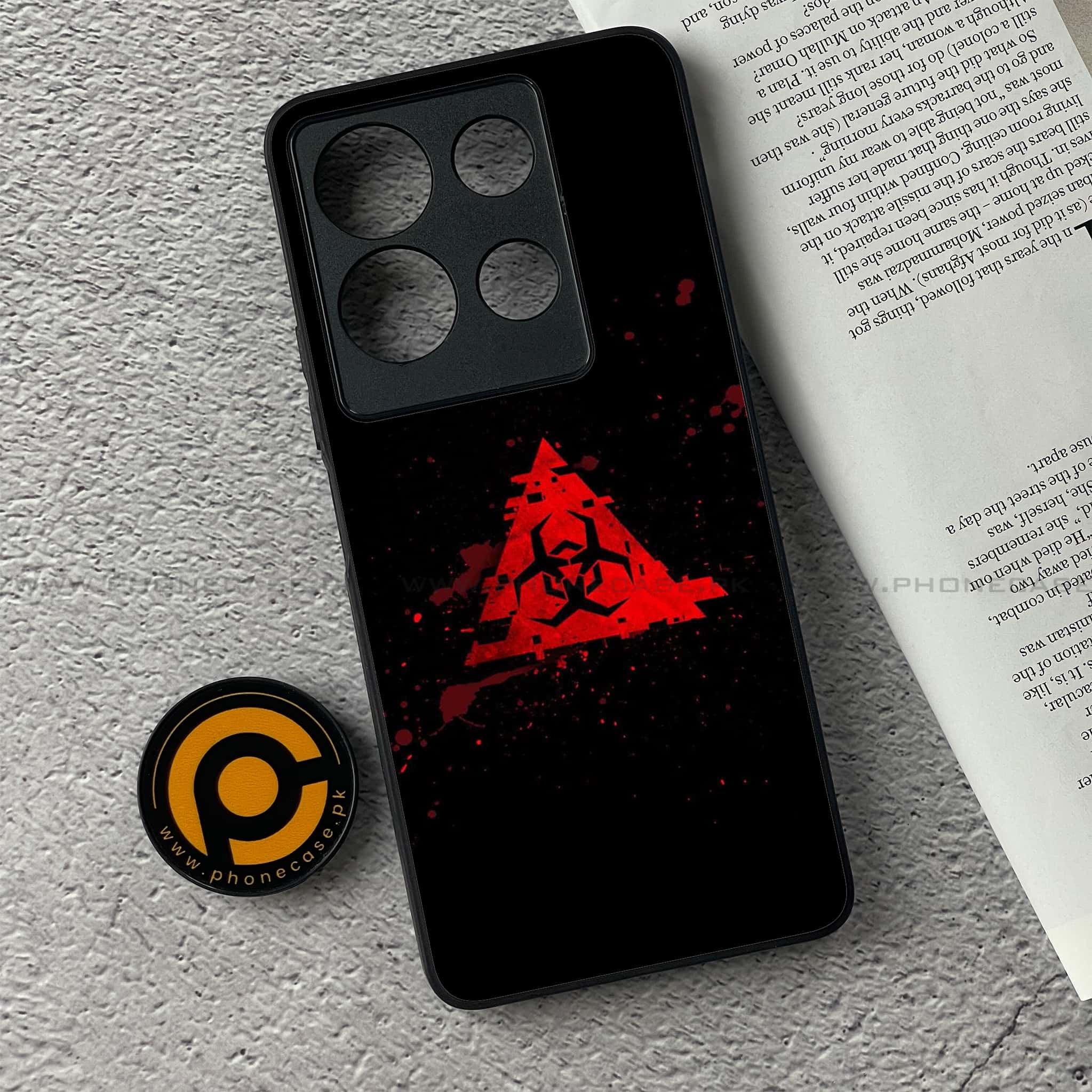 Infinix Note 30 - Biohazard Sign Series - Premium Printed Glass soft Bumper shock Proof Case