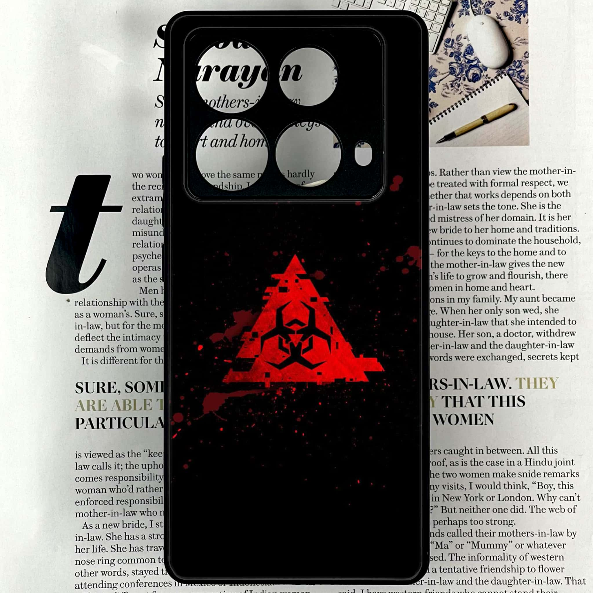 Infinix Note 40 4G - Biohazard Sign Series - Premium Printed Glass soft Bumper shock Proof Case