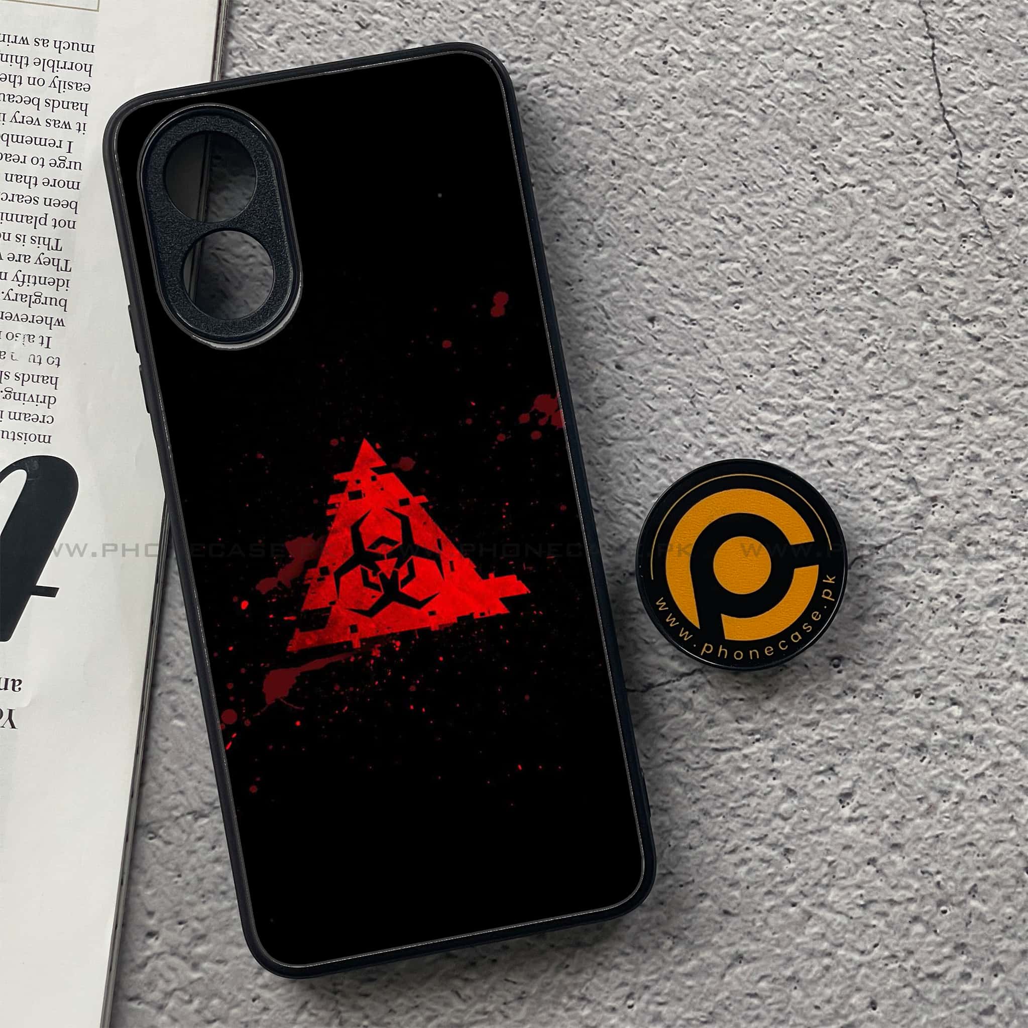 Oppo A18 4G - Biohazard Sign Series - Premium Printed Glass soft Bumper shock Proof Case
