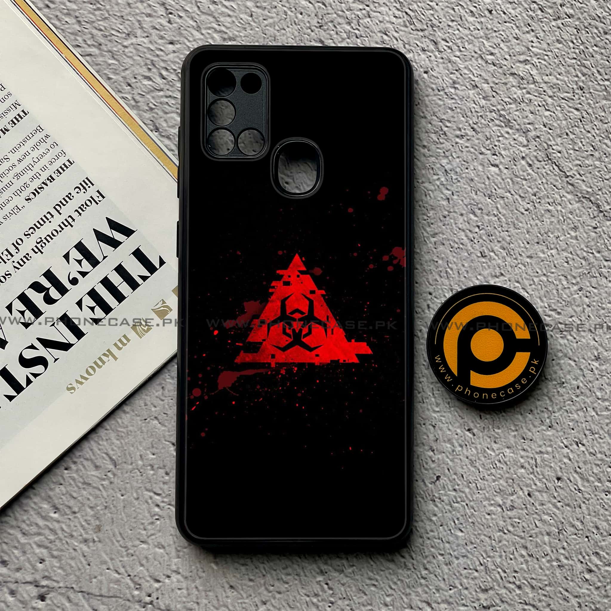 Samsung Galaxy A21s - Biohazard Sign Series - Premium Printed Glass soft Bumper shock Proof Case