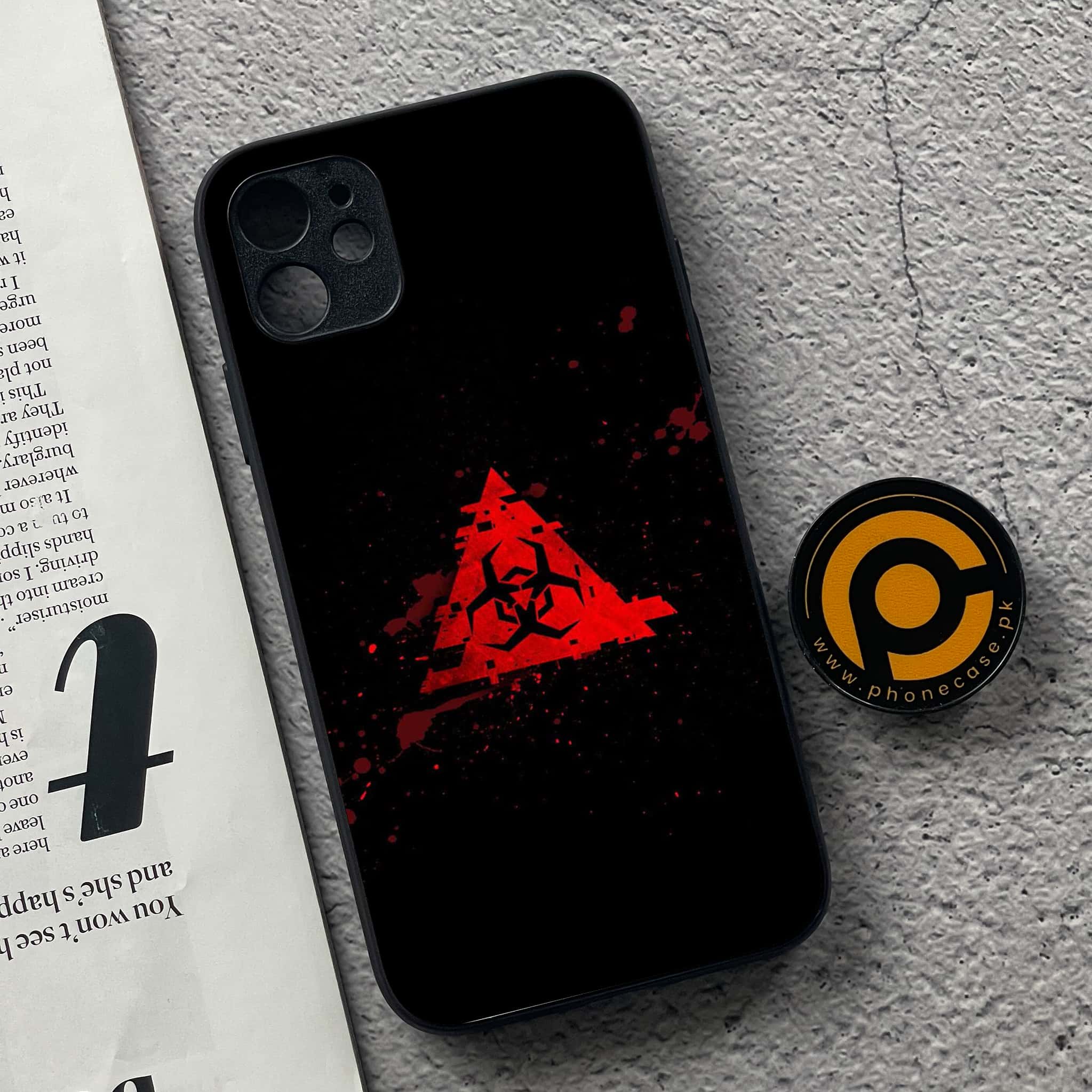 iPhone 11  Biohazard Sign  Premium Printed Glass soft Bumper shock Proof Case