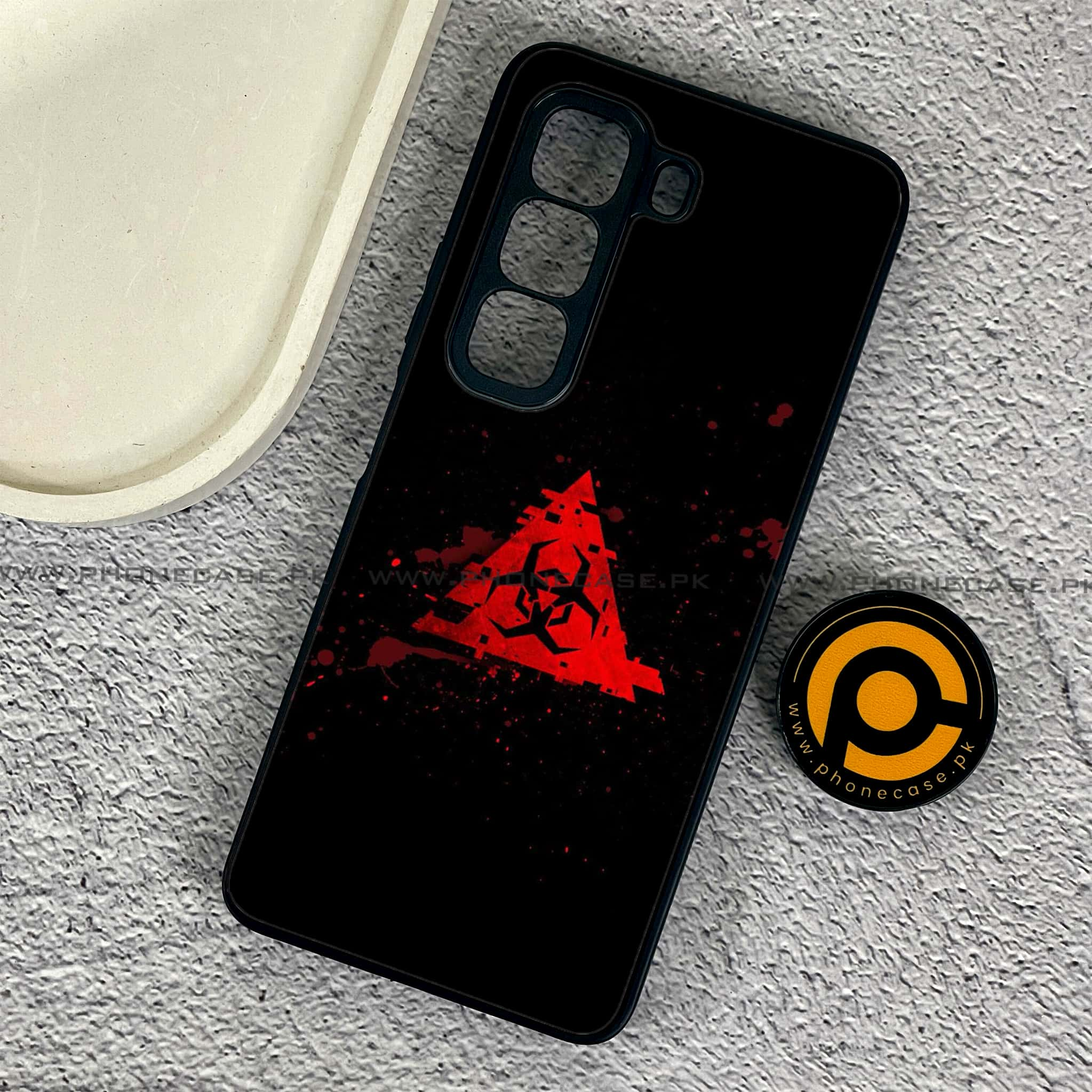 Infinix Hot 50 Pro - Biohazard Sign Series - Premium Printed Glass soft Bumper shock Proof Case