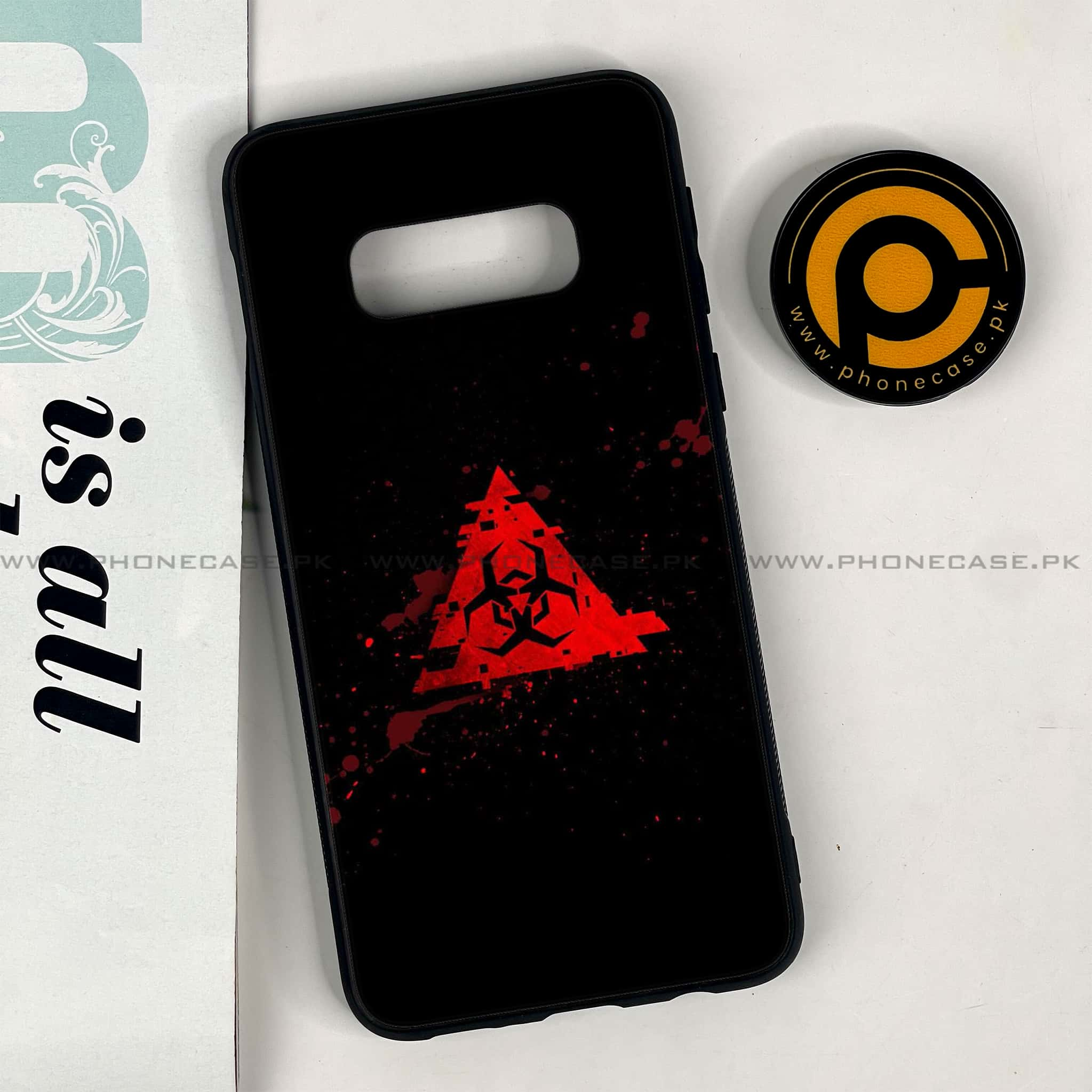 Galaxy S10e - Biohazard Sign Series - Premium Printed Glass soft Bumper shock Proof Case