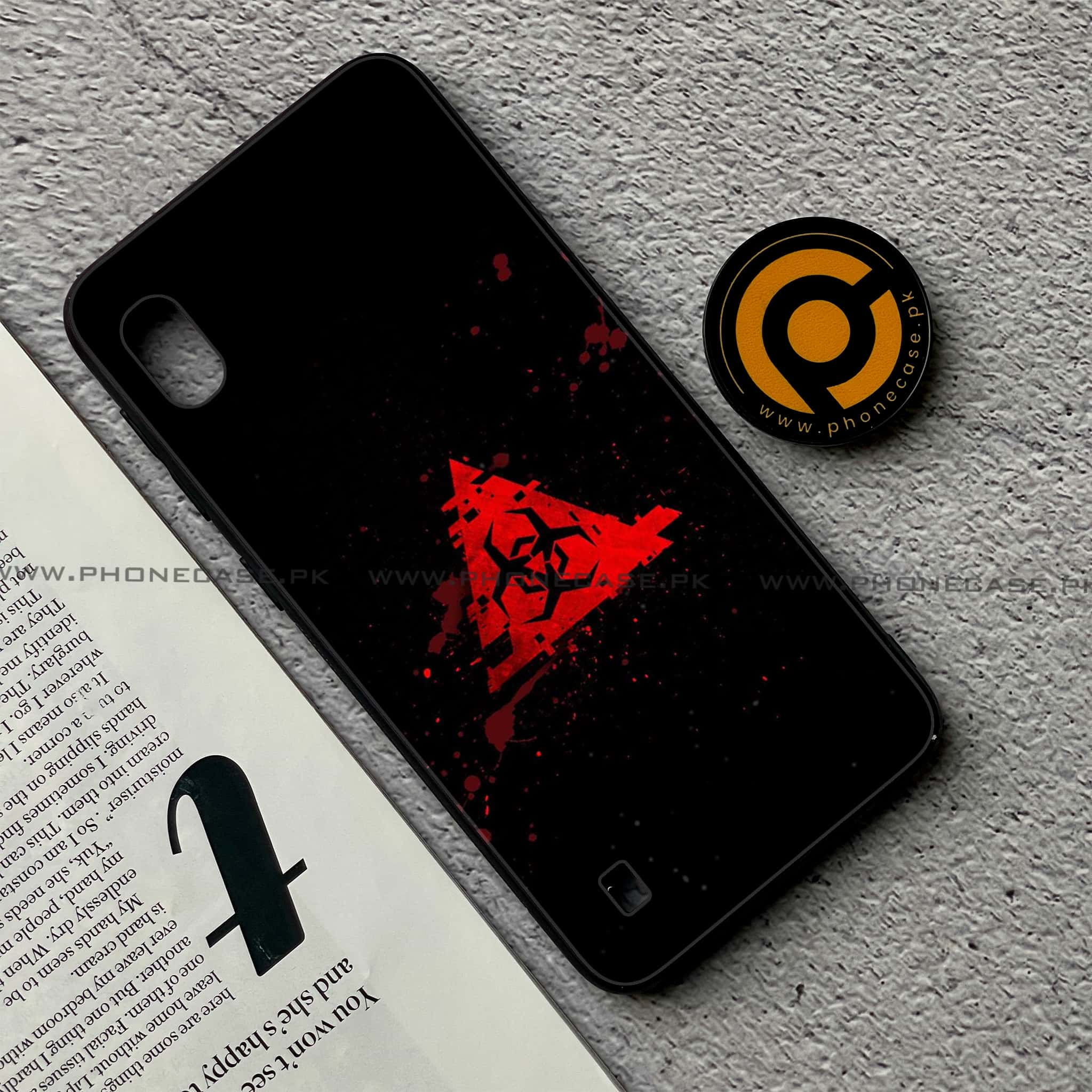 Samsung Galaxy A10 - Biohazard Sign Series - Premium Printed Glass soft Bumper shock Proof Case