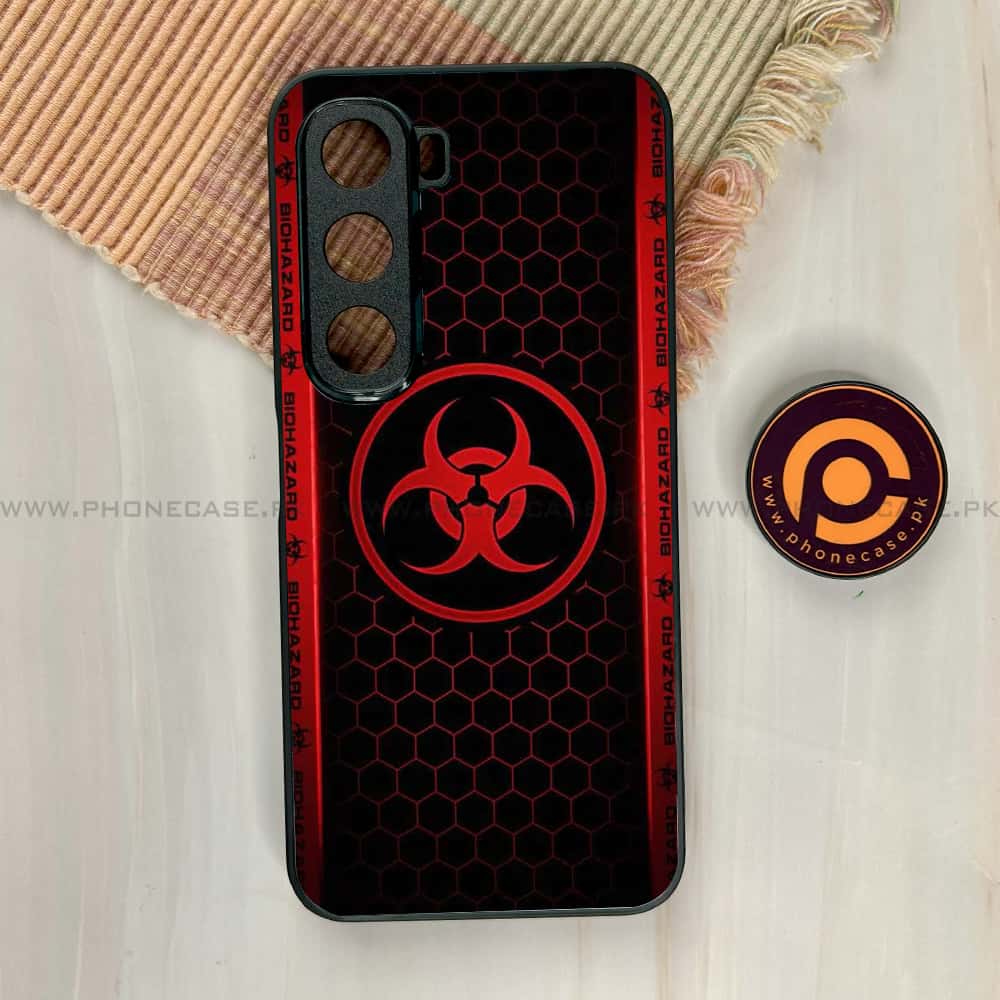 Infinix Hot 60i -  Biohazard Sign Series - Premium Metal Printed soft Bumper shock Proof Case