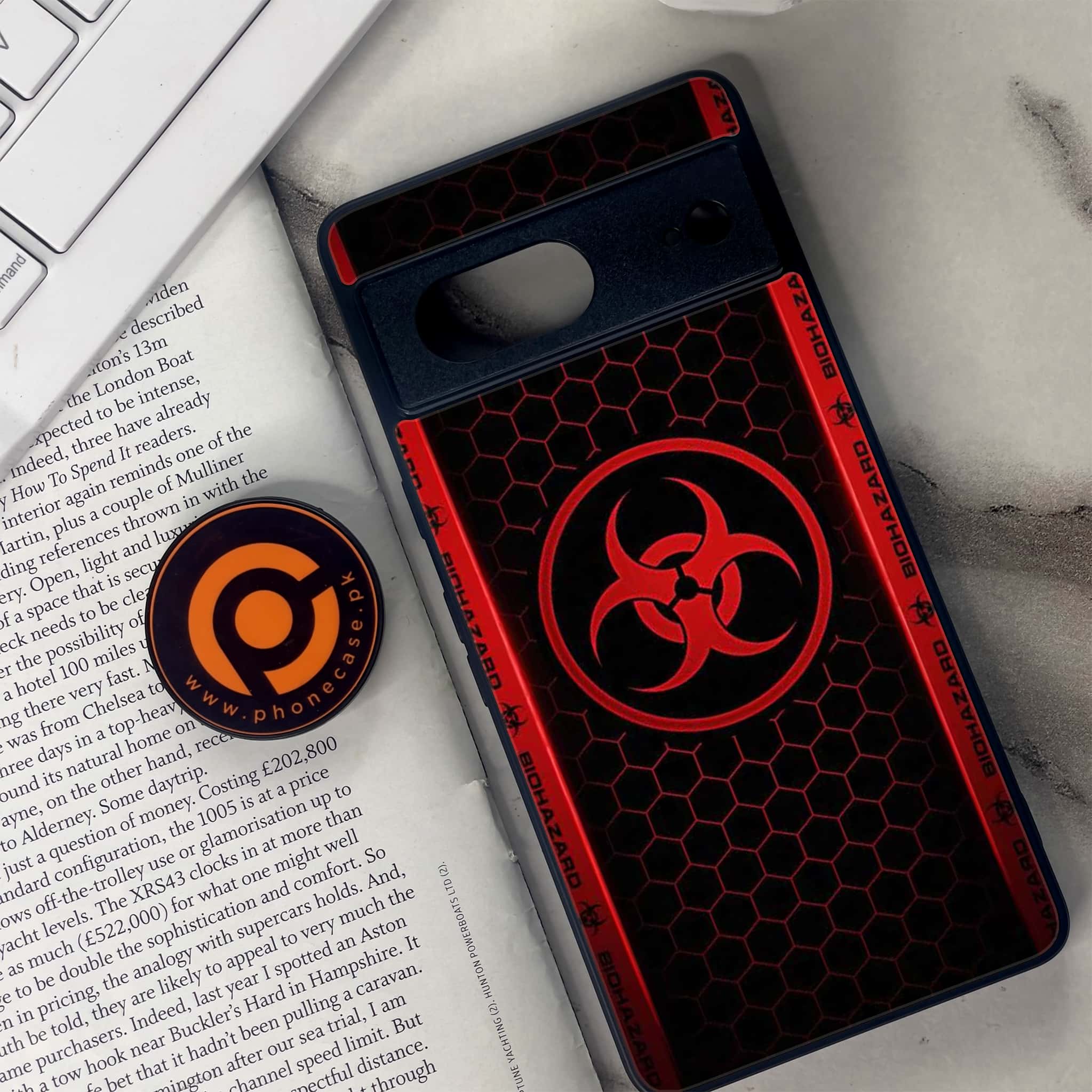 Google Pixel 7 - Biohazard Sign Series - Premium Metal Printed soft Bumper Shock Proof Case
