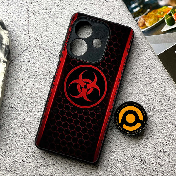 Oppo A3x - Biohazard Sign Design 5  - Premium Printed Glass soft Bumper shock Proof Case CS-34175