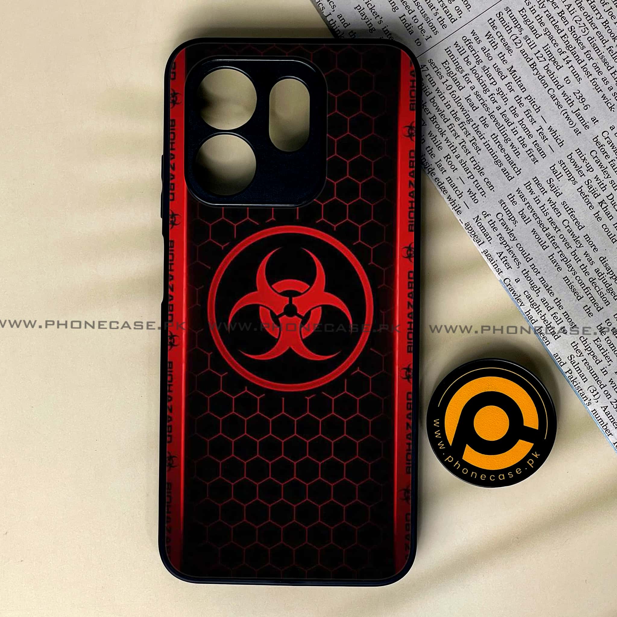 Infinix Smart 9 HD - Biohazard Sign Series - Premium Metal Printed soft Bumper shock Proof Case