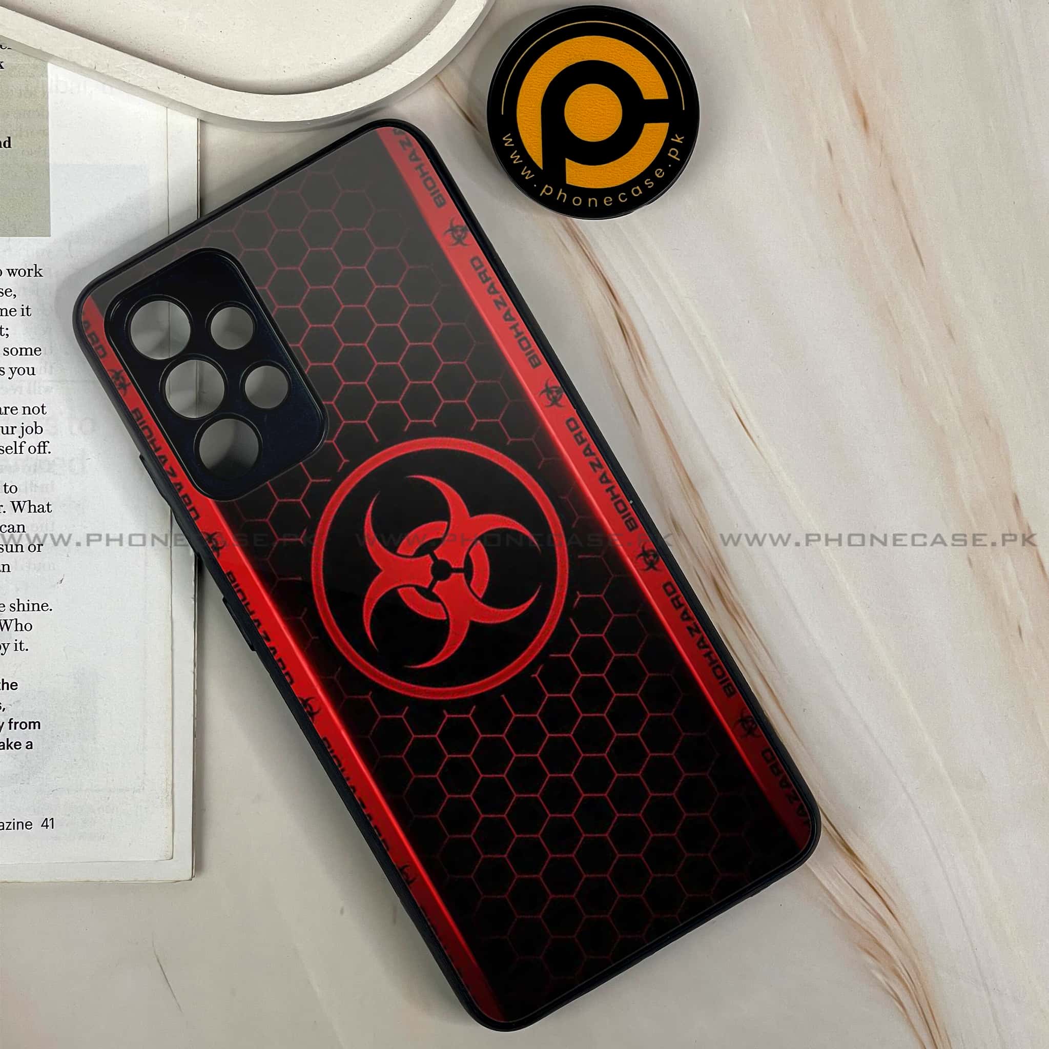 Samsung Galaxy A13-  Biohazard Sign Series - Premium Printed Glass soft Bumper shock Proof Case