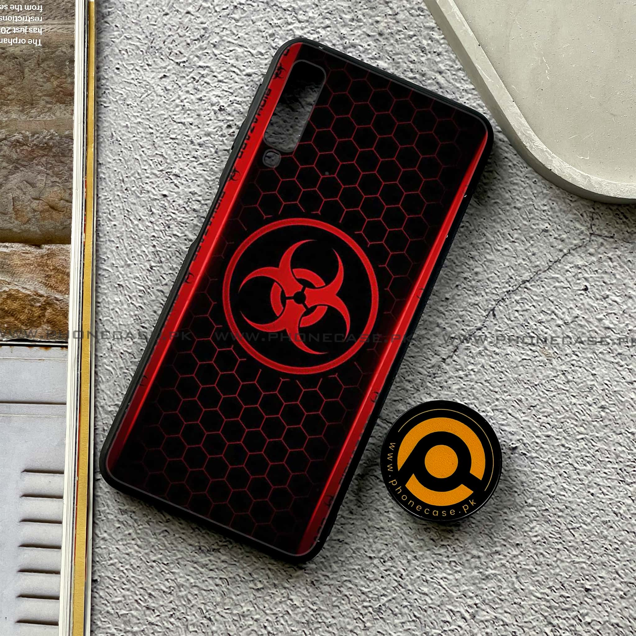 Galaxy A7 2018 - Biohazard Sign Series - Premium Printed Metal soft Bumper shock Proof Case