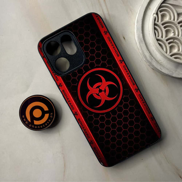 Oppo Reno 14F - Biohazard Sign Design 5 - Premium Metal Printed Soft Bumper Shockproof Case CS-41986