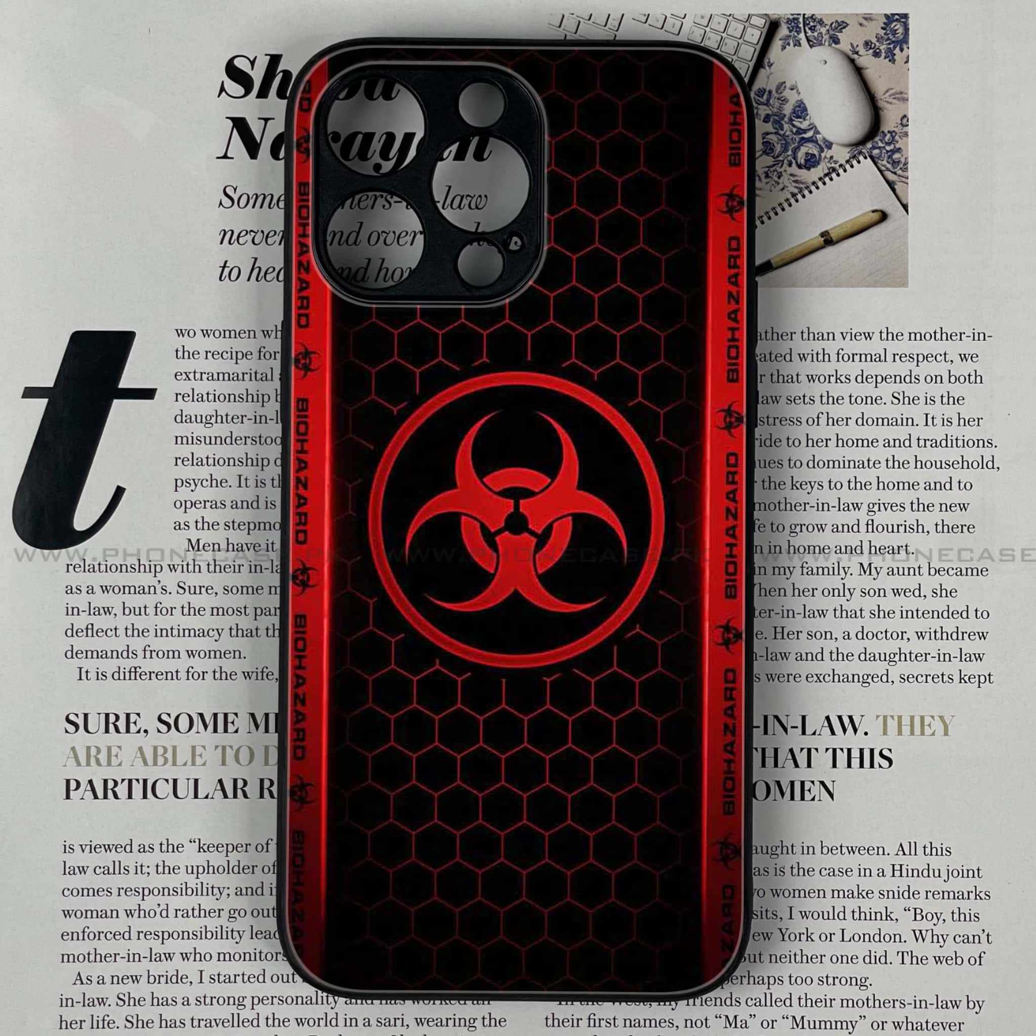 iPhone 15 Pro Max - Biohazard Sign Series - Premium Printed Glass soft Bumper shock Proof Case