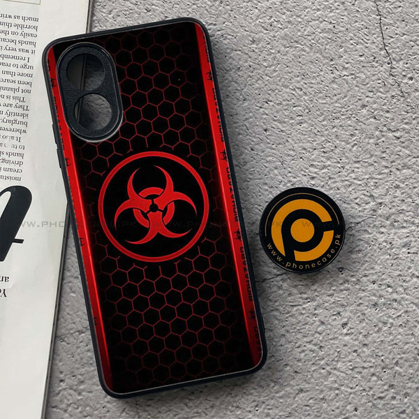 Oppo A38 4G - Biohazard Sign Design 5- Premium Printed Metal soft Bumper shock Proof Case CS-46328