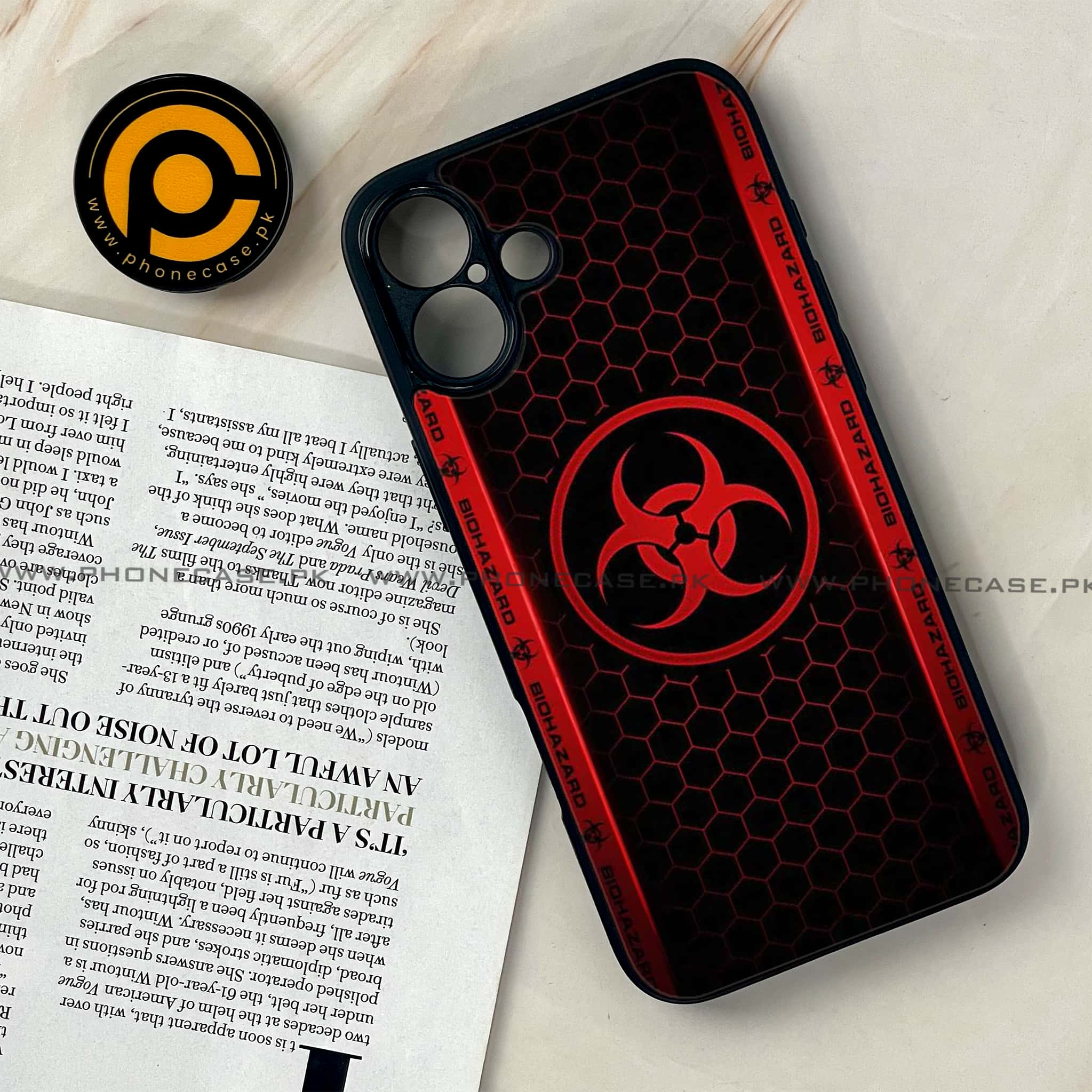 iPhone 16 - Biohazard Sign Series - Premium Printed Glass soft Bumper shock Proof Case