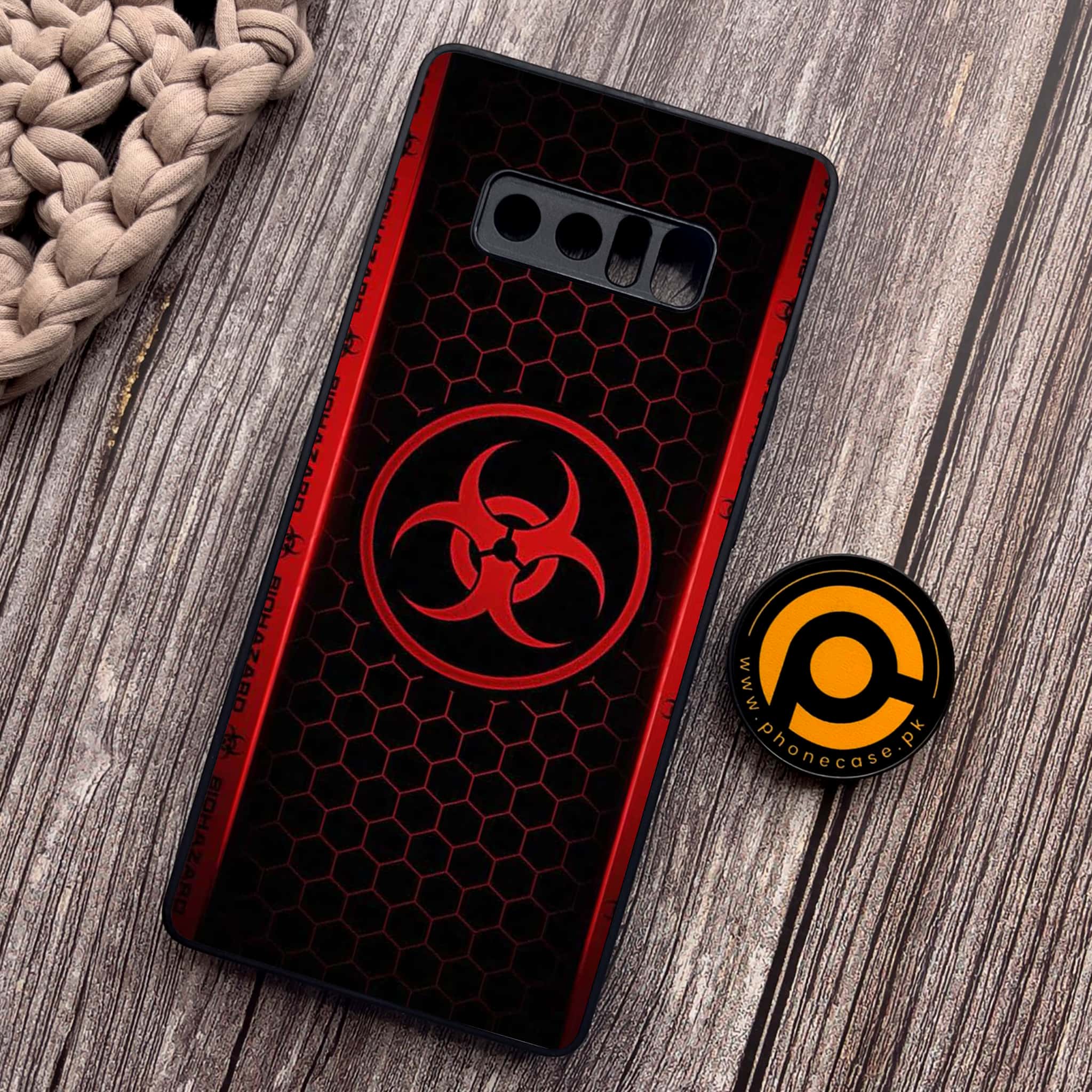 Samsung Galaxy Note 8 - Biohazard Sign Series - Premium Metal Printed soft Bumper shock Proof Case